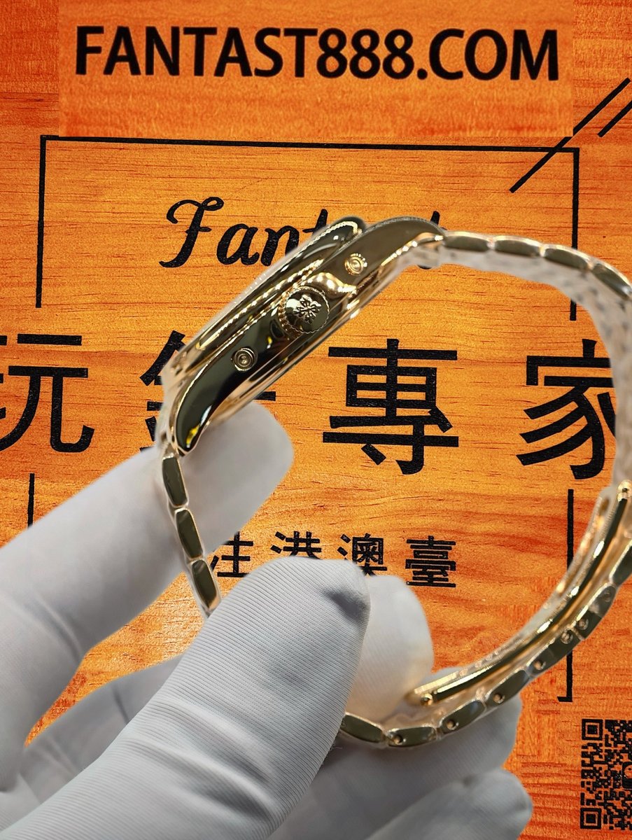 高仿私人改裝-百達翡麗-複雜功能月相系列 18K包厚金 復刻腕錶 實拍 5