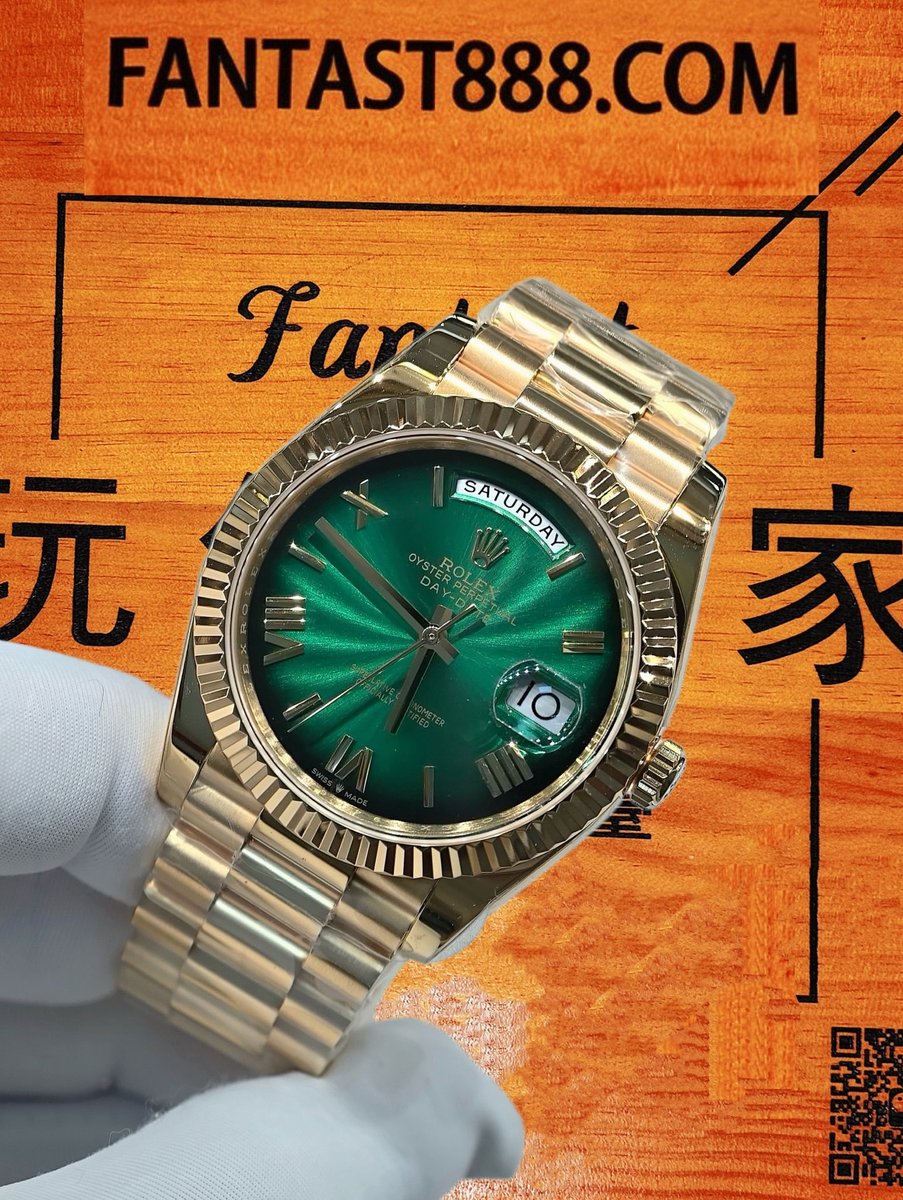 高仿私人改裝-勞力士-星期日曆228238 賭桌綠 復刻腕錶 實拍 4