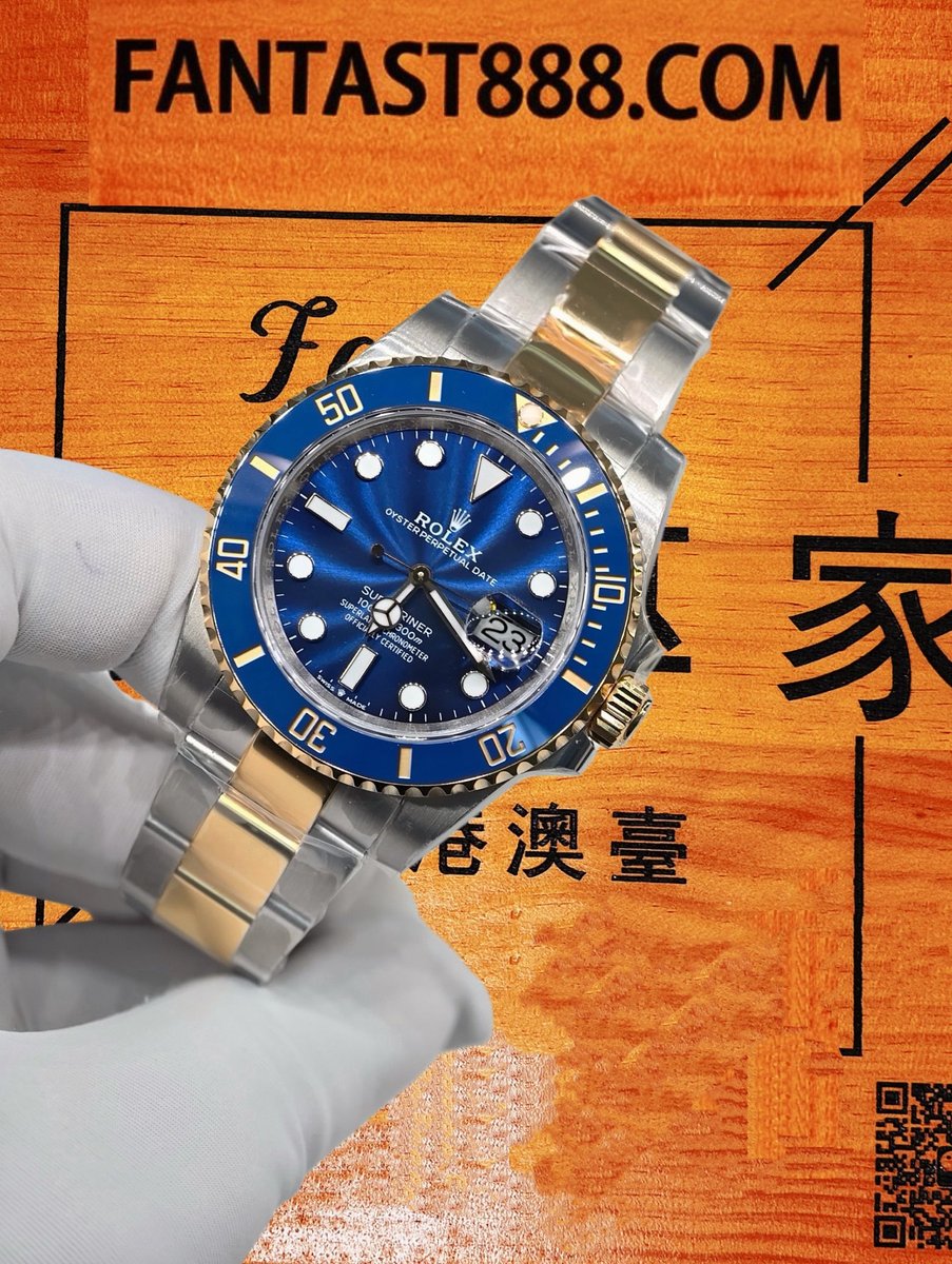 高仿私人改裝-勞力士-水鬼126613LB 間金藍盤真鑽 復刻腕錶 實拍 4