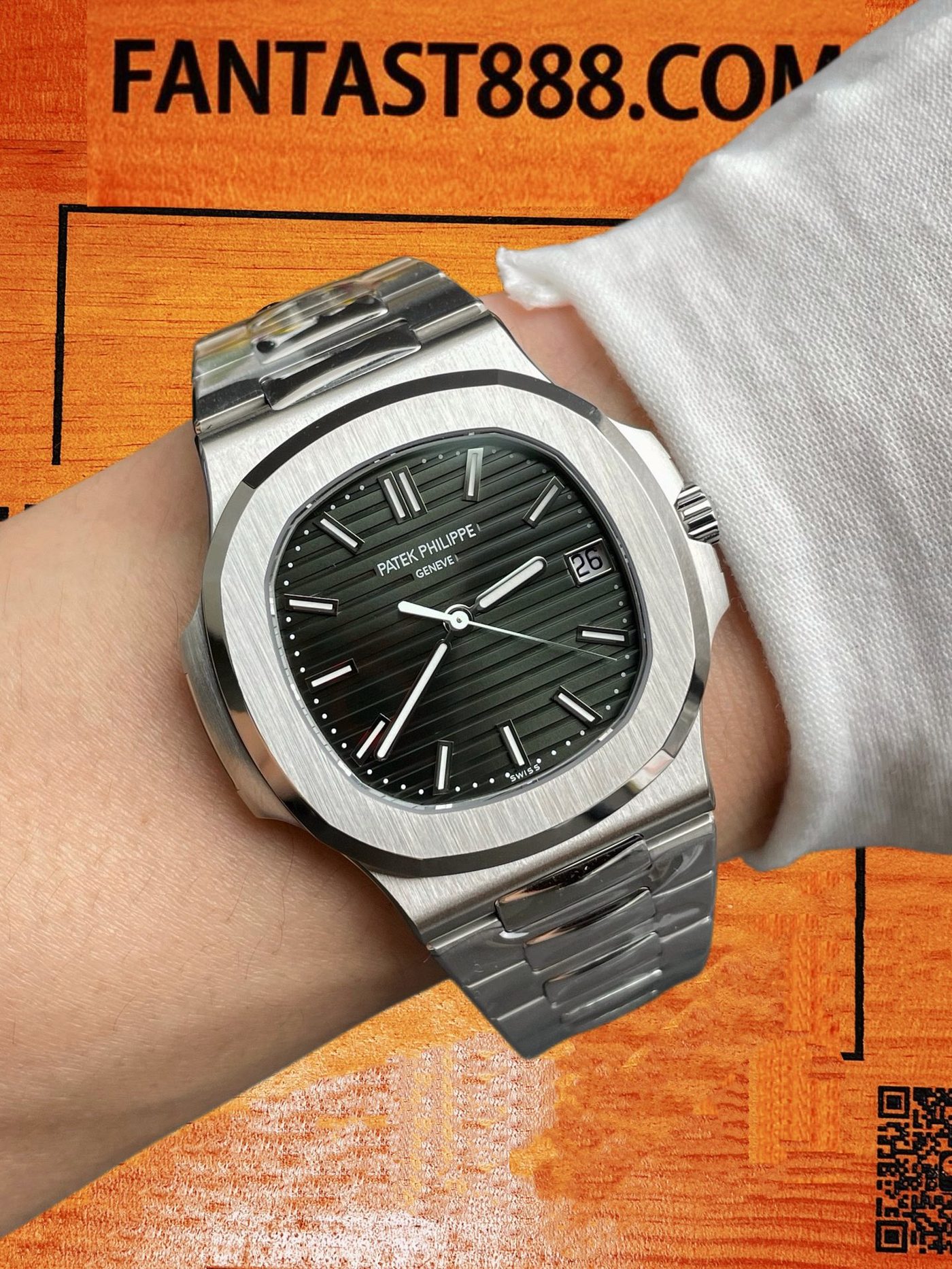 高仿百達翡麗-鸚鵡螺5711/1A-綠盤40mm-330機-DDF廠復刻腕錶 實拍 9