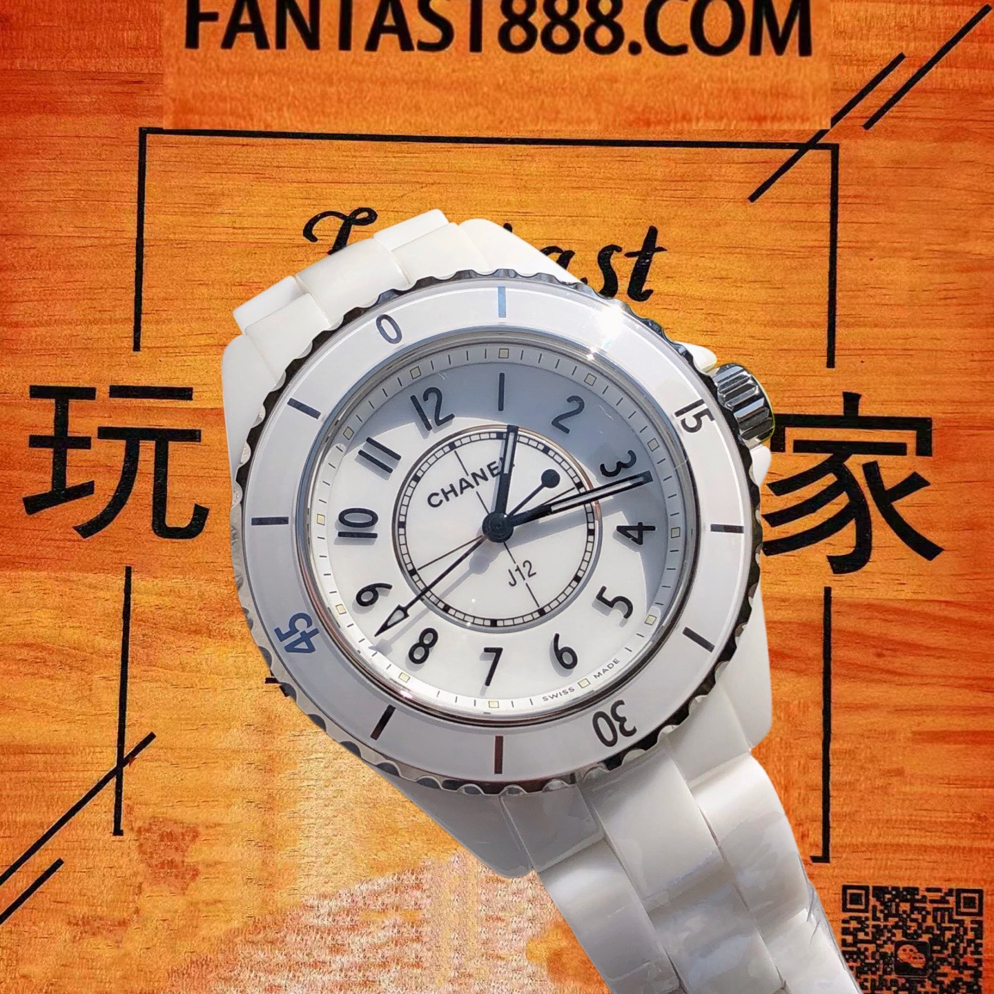 香奈兒-J12-白色陶瓷石英腕錶-H0968-33mm-白玉質感 實拍 3