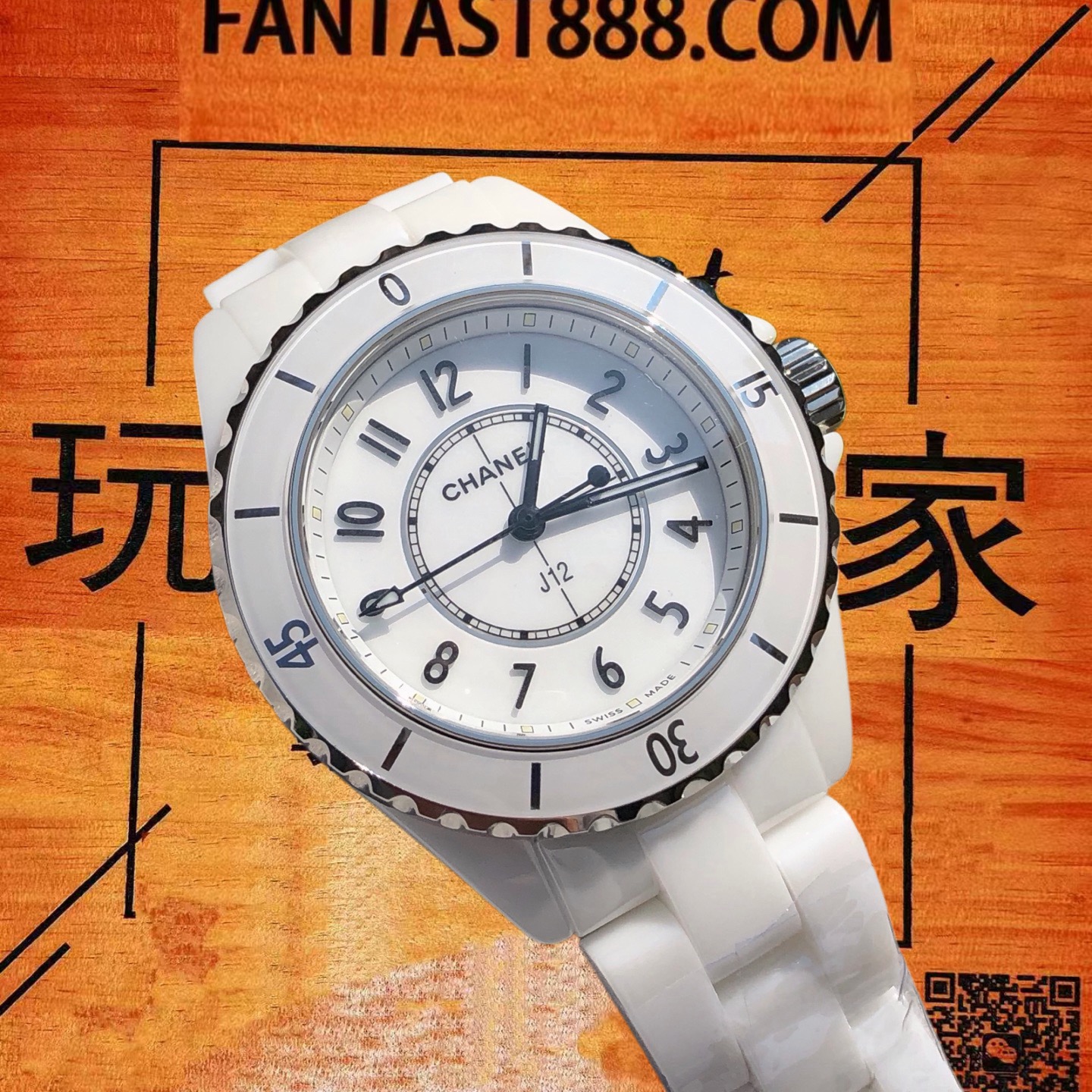香奈兒-J12-白色陶瓷石英腕錶-H0968-33mm-白玉質感 實拍 4