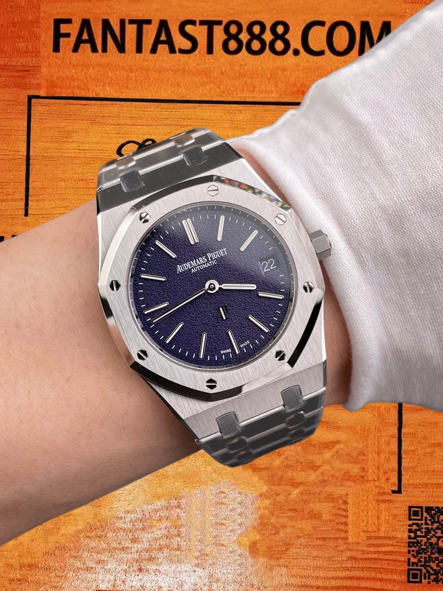 高仿愛彼-皇家橡樹-16202-空中星藍粒紋-39mm-Jumbo超薄 實拍 9