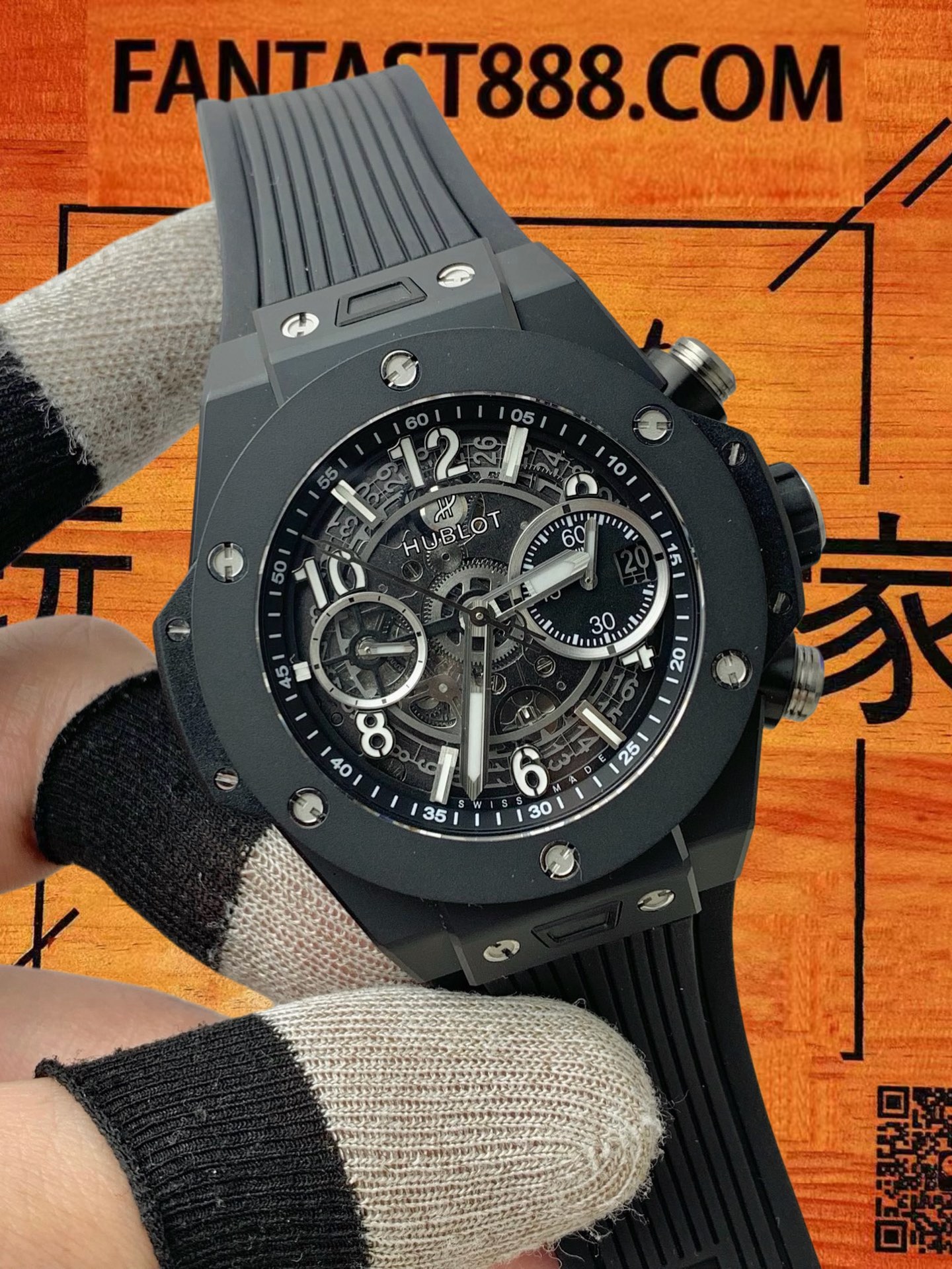 高仿宇舶-BigBang大爆炸-黑陶瓷-42mm-1280機芯 實拍 2