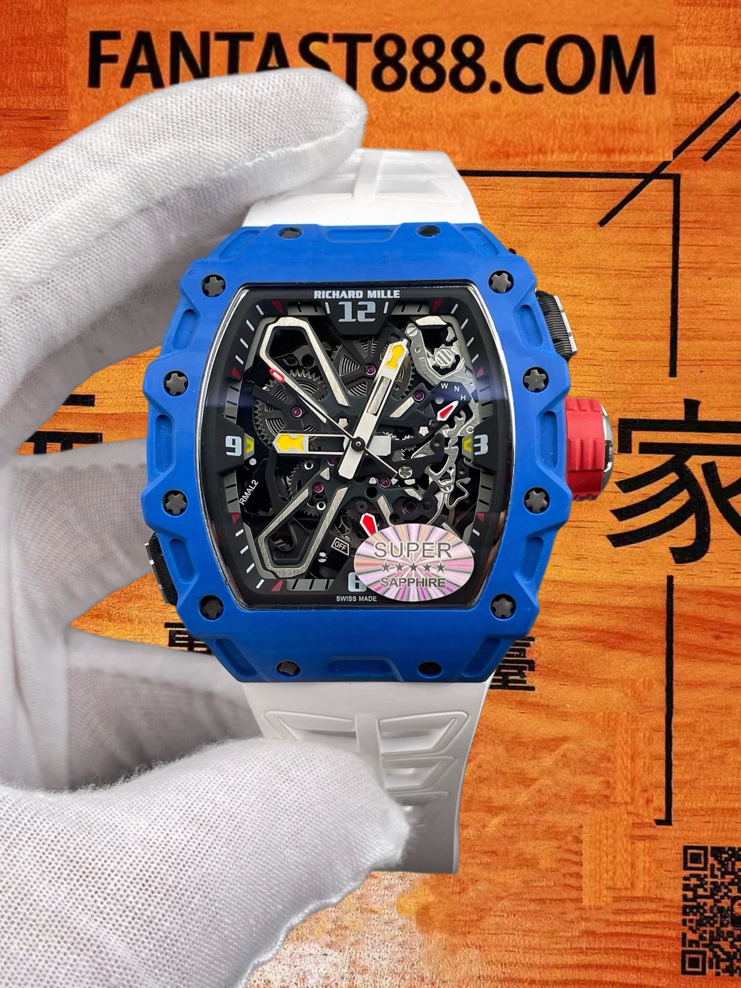 高仿理查德米勒-RM35-03-碳纖維藍-50×43.2mm-RMAL2機 實拍 1