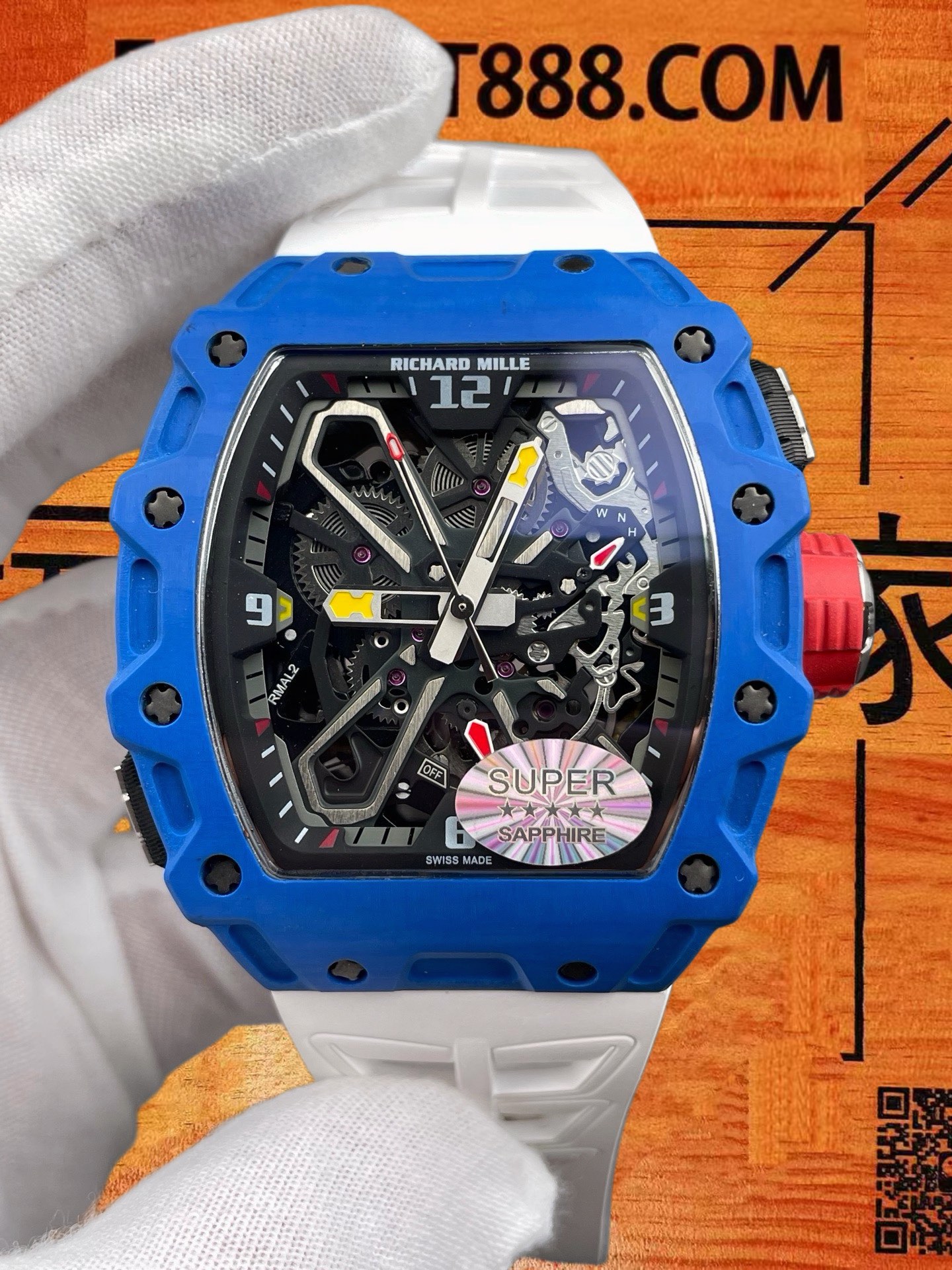 高仿理查德米勒-RM35-03-碳纖維藍-50×43.2mm-RMAL2機 實拍 3