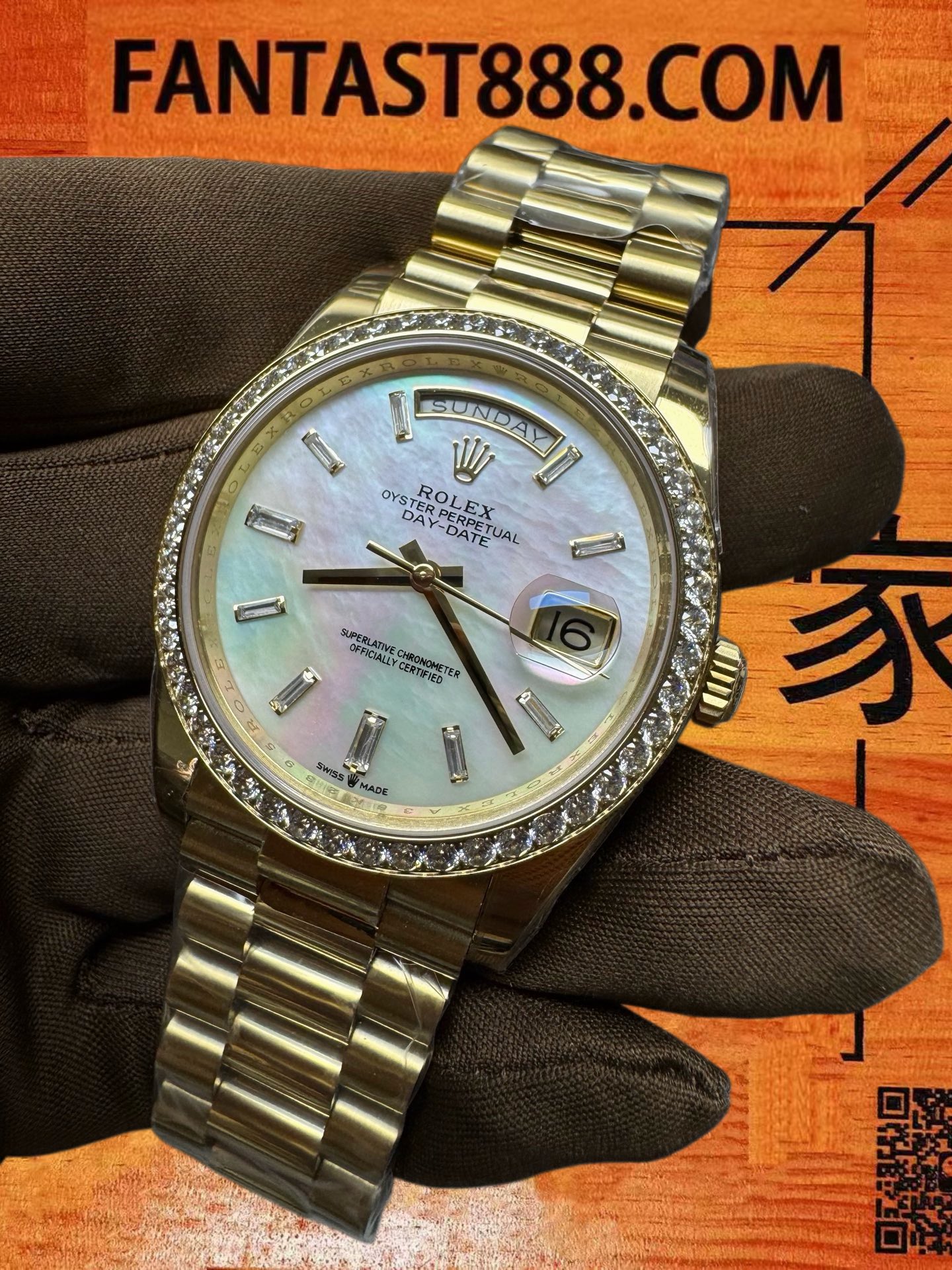 高仿勞力士-星期日曆型228348-配重版-貝母鑽圈-40mm-3255機 實拍 2