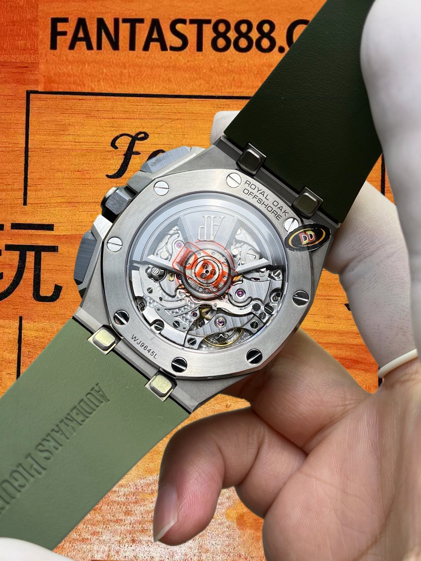 高仿愛彼-皇家橡樹離岸26420-鈦金屬綠盤-43mm-飛返計時 實拍 5