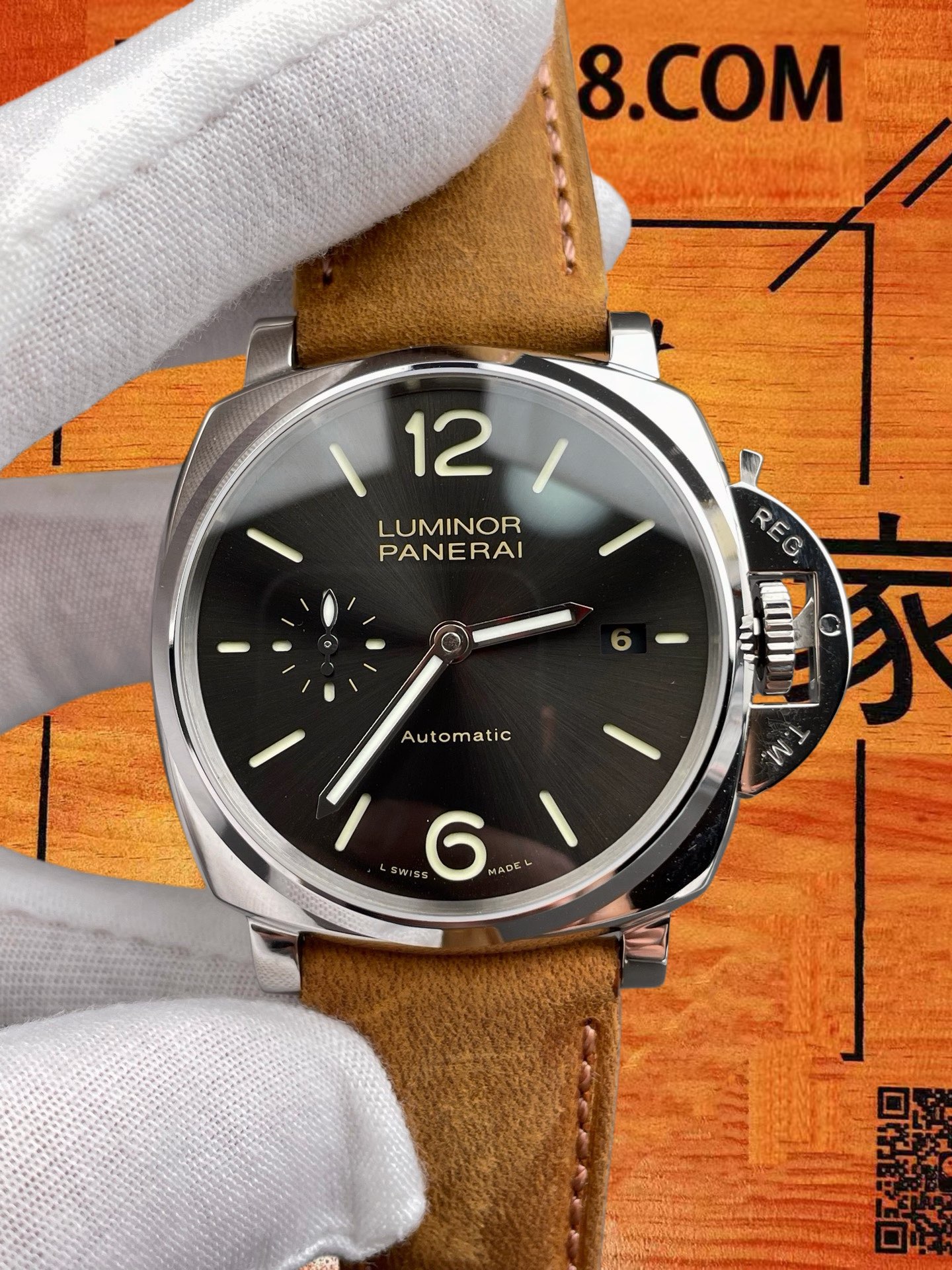 高仿沛納海-Luminor-Due-PAM904-42mm-炭灰盤-P.900機 實拍 3