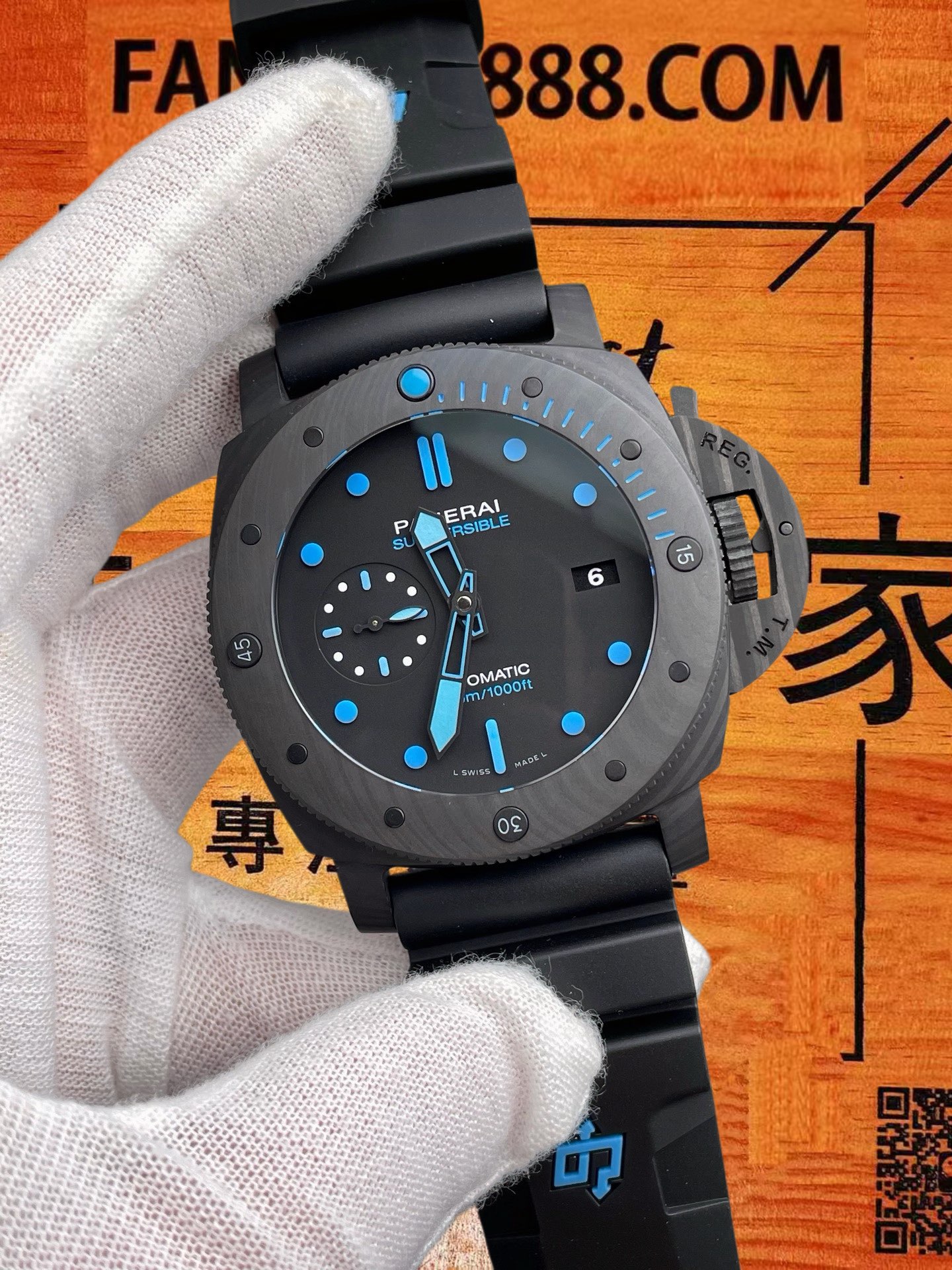 高仿沛納海-Submersible-PAM1616-碳纖維-47mm-9010機 實拍 3