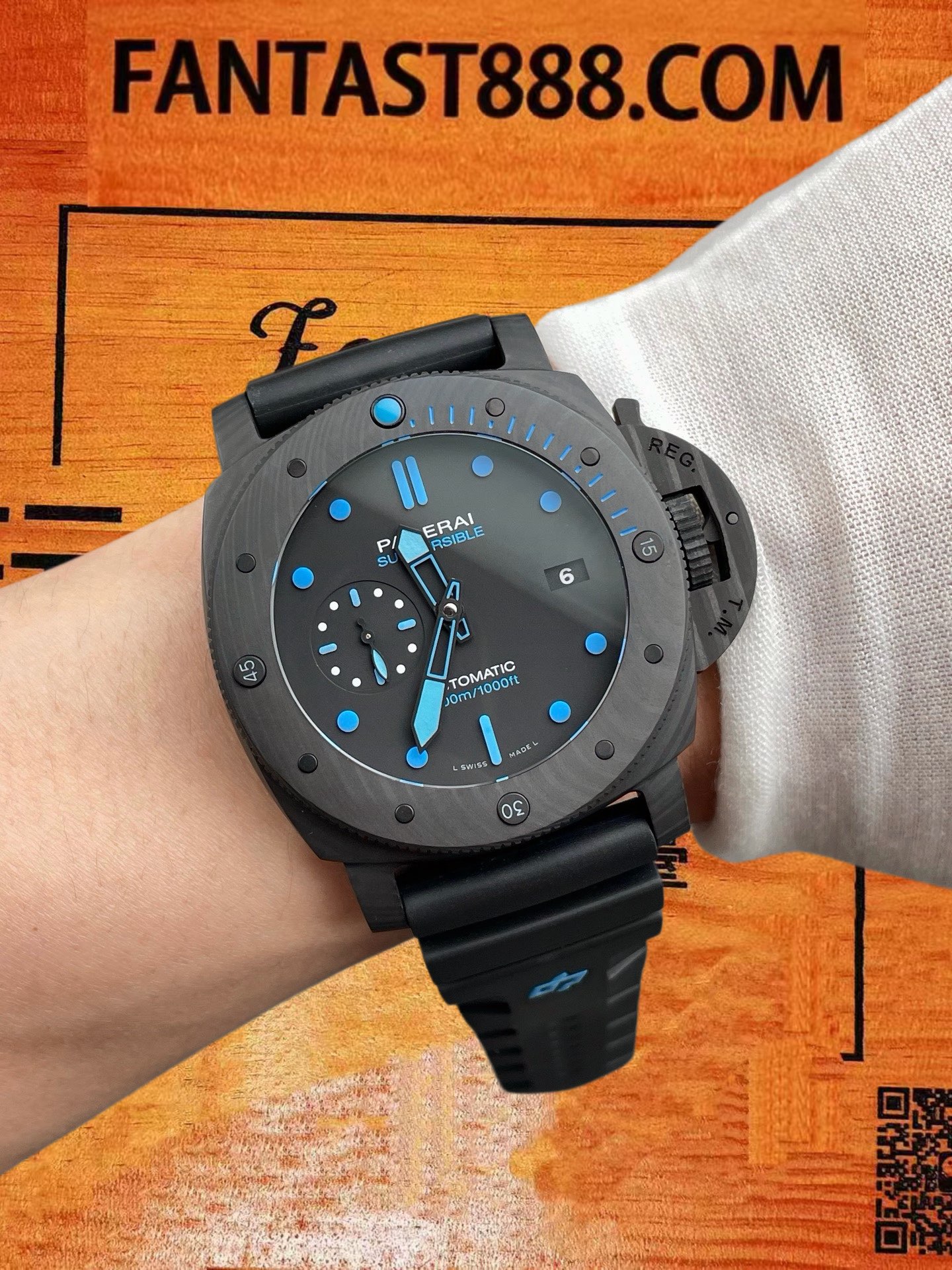 高仿沛納海-Submersible-PAM1616-碳纖維-47mm-9010機 實拍 9