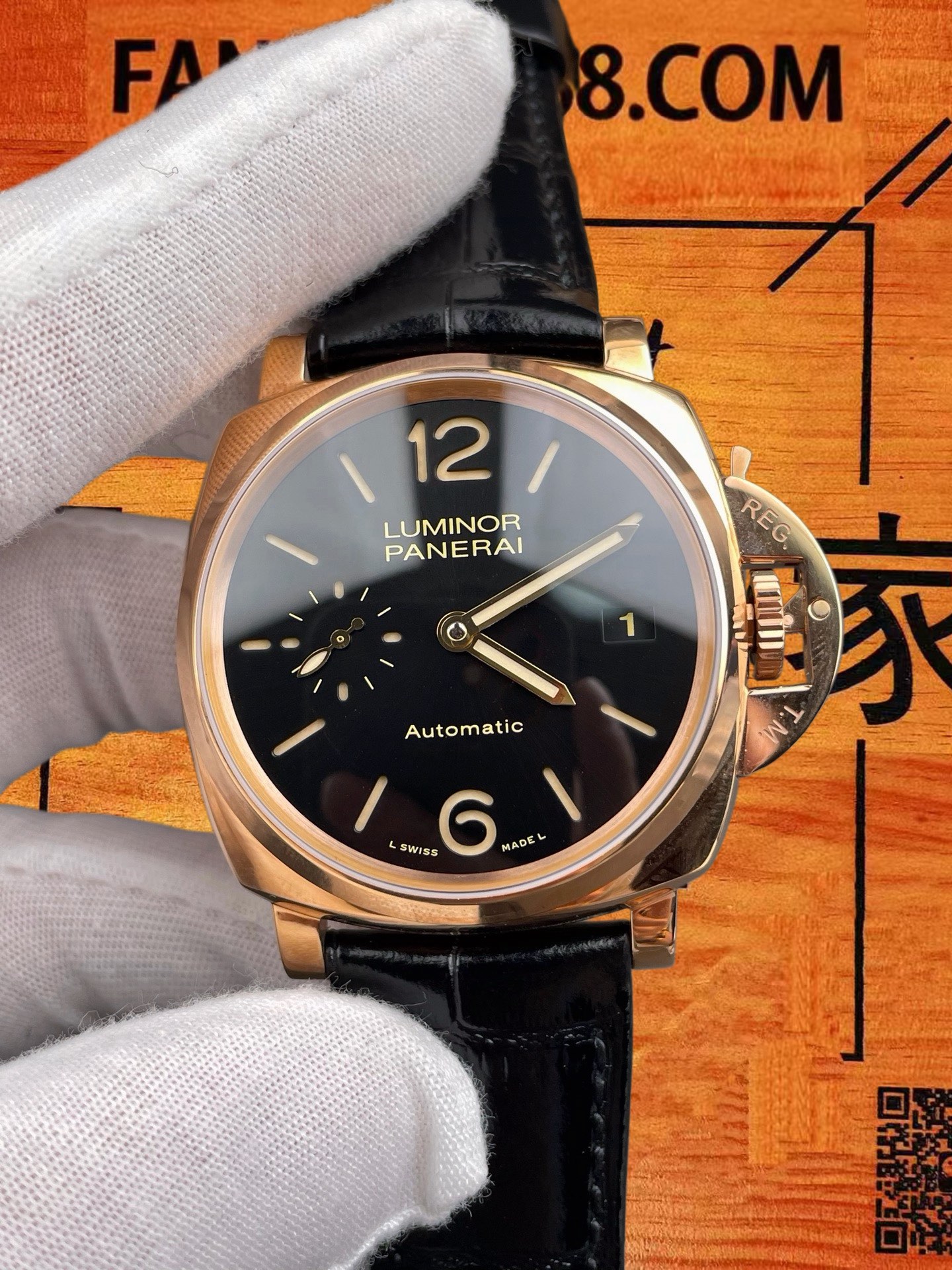 高仿沛納海-Luminor-PAM908-金福-42mm-9010機 實拍 3