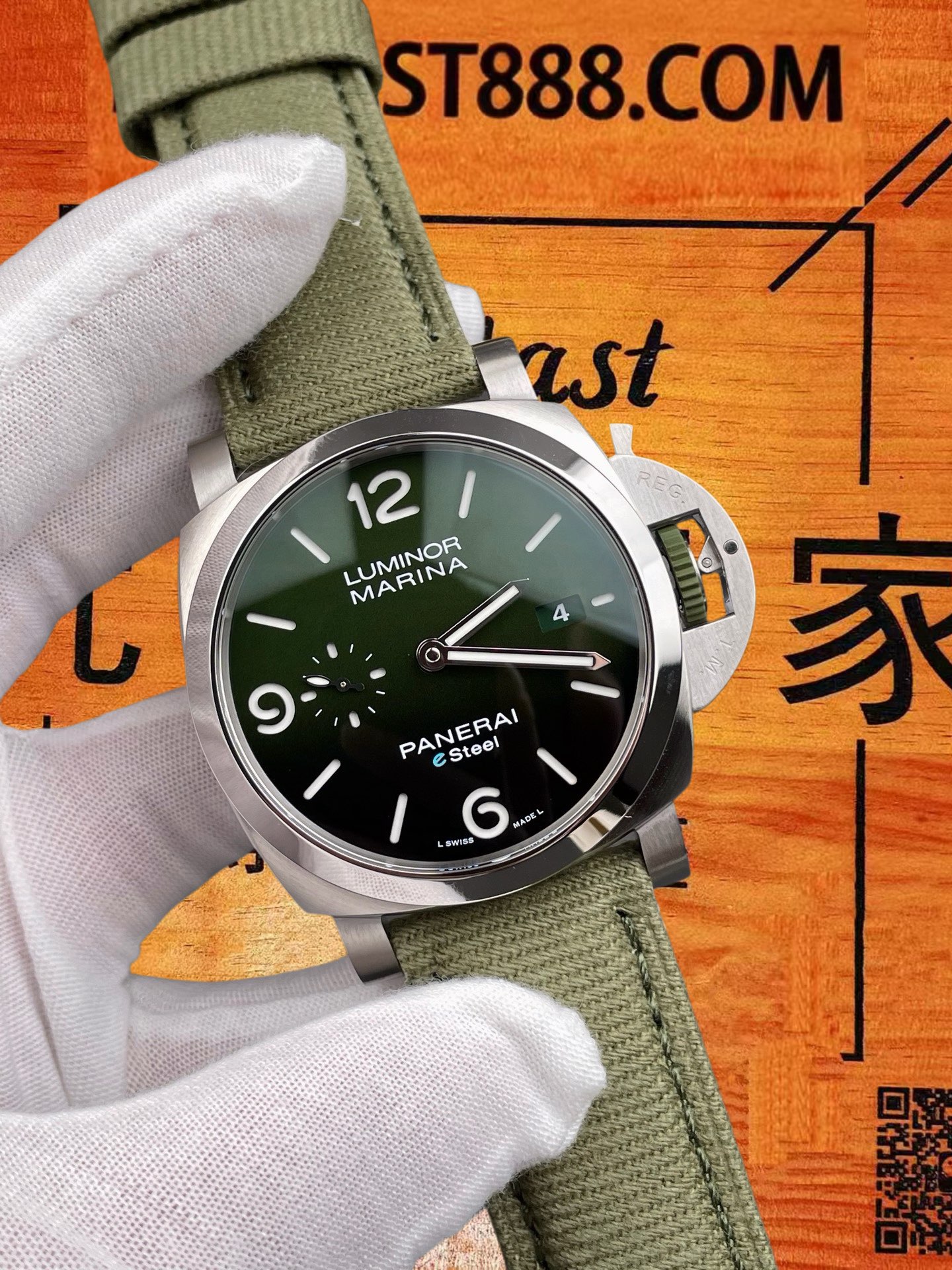 高仿沛納海-Luminor-PAM1356-墨綠盤-44mm 實拍 2