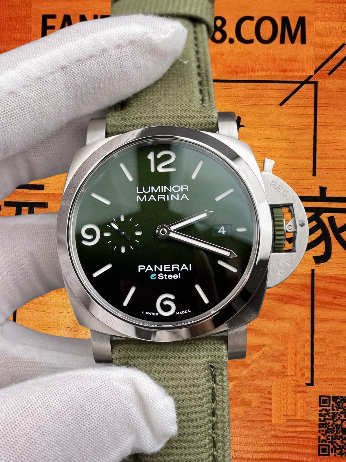 高仿沛納海-Luminor-PAM1356-墨綠盤-44mm 實拍 3