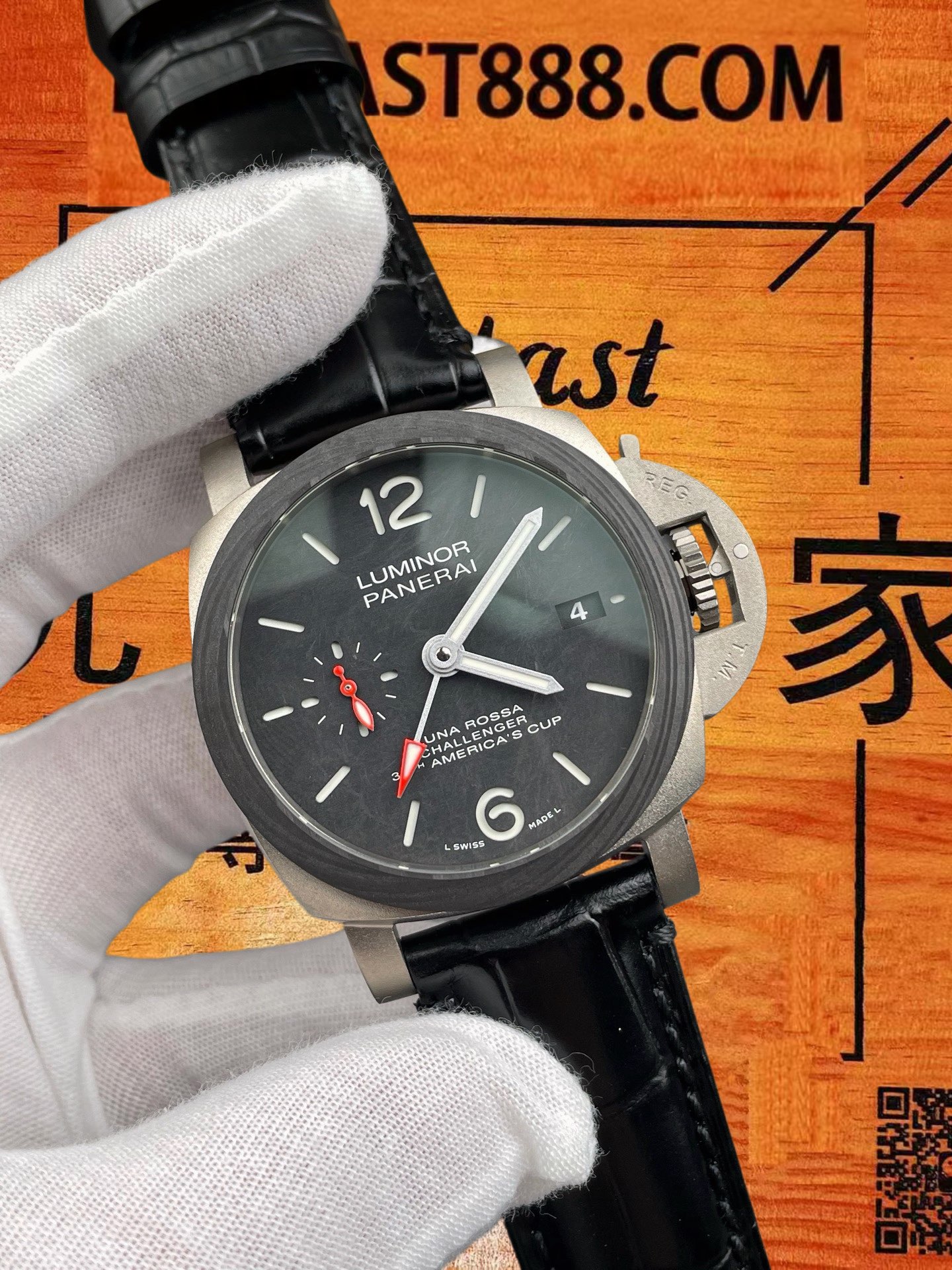 高仿沛納海-Luminor-PAM1096-噴沙鈦金屬-42mm 實拍 2