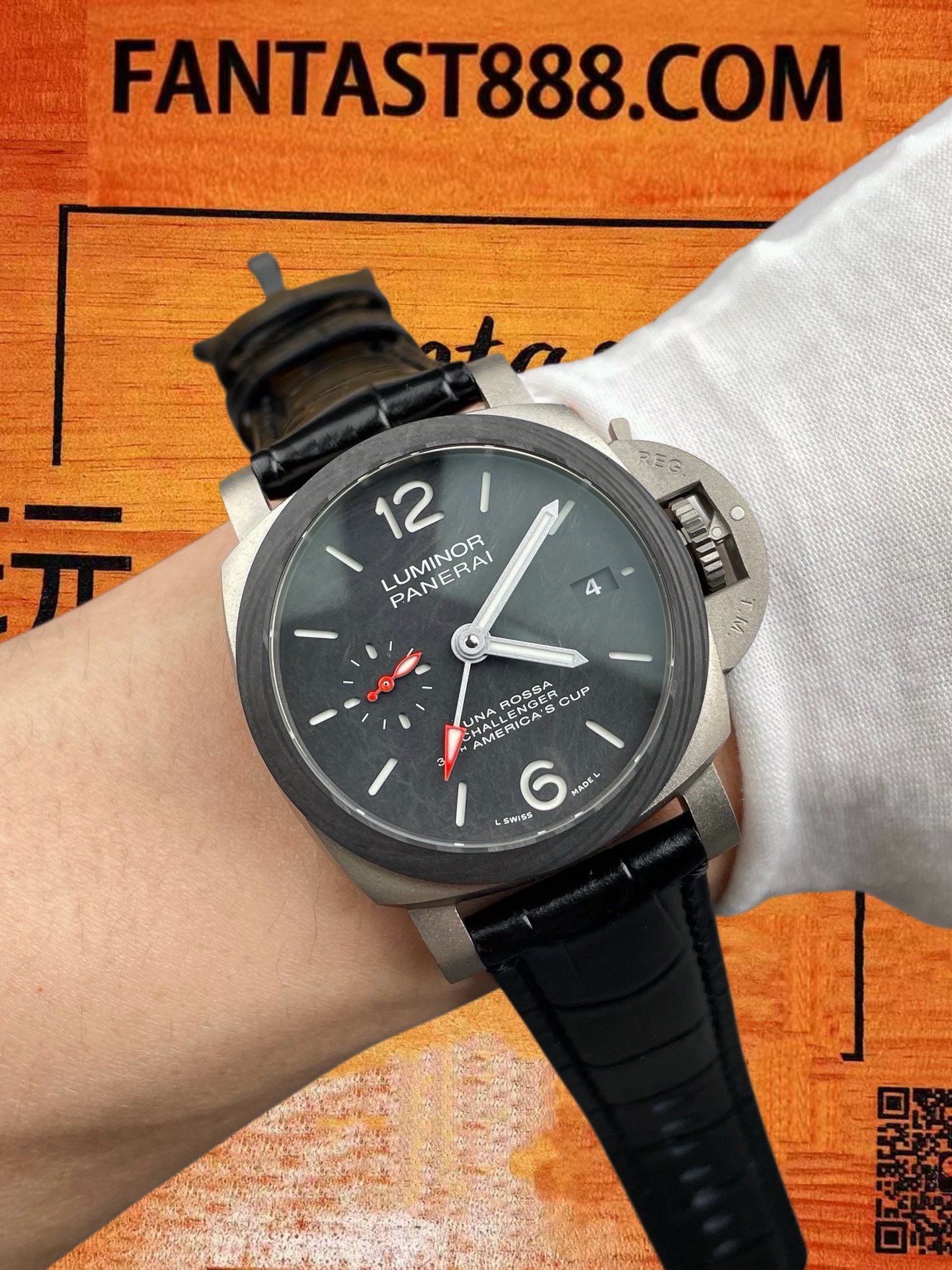高仿沛納海-Luminor-PAM1096-噴沙鈦金屬-42mm 實拍 9