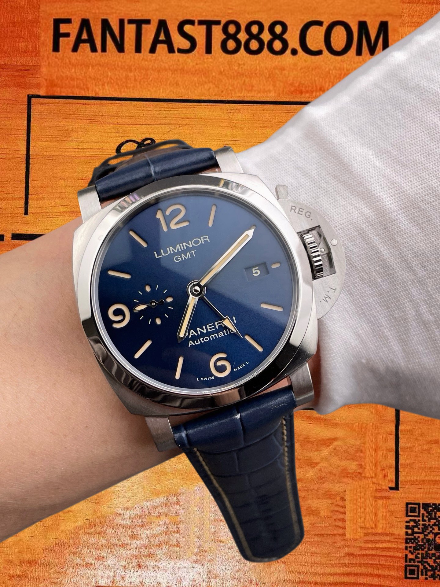 高仿沛納海-Luminor-GMT-PAM1033-44mm-雙時區 實拍 9