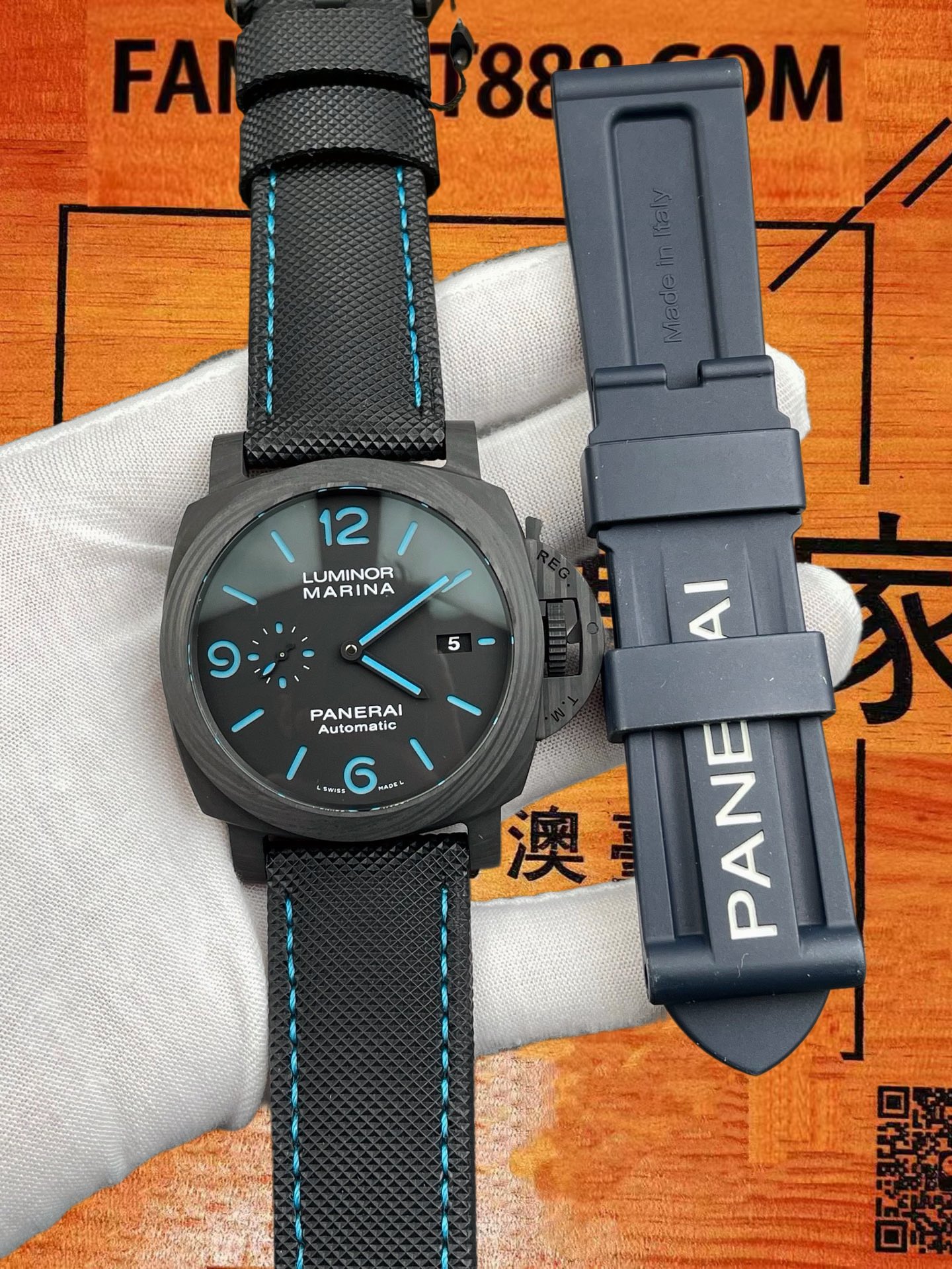 高仿沛納海-Luminor-PAM1661-碳纖維殼-44mm 實拍 7