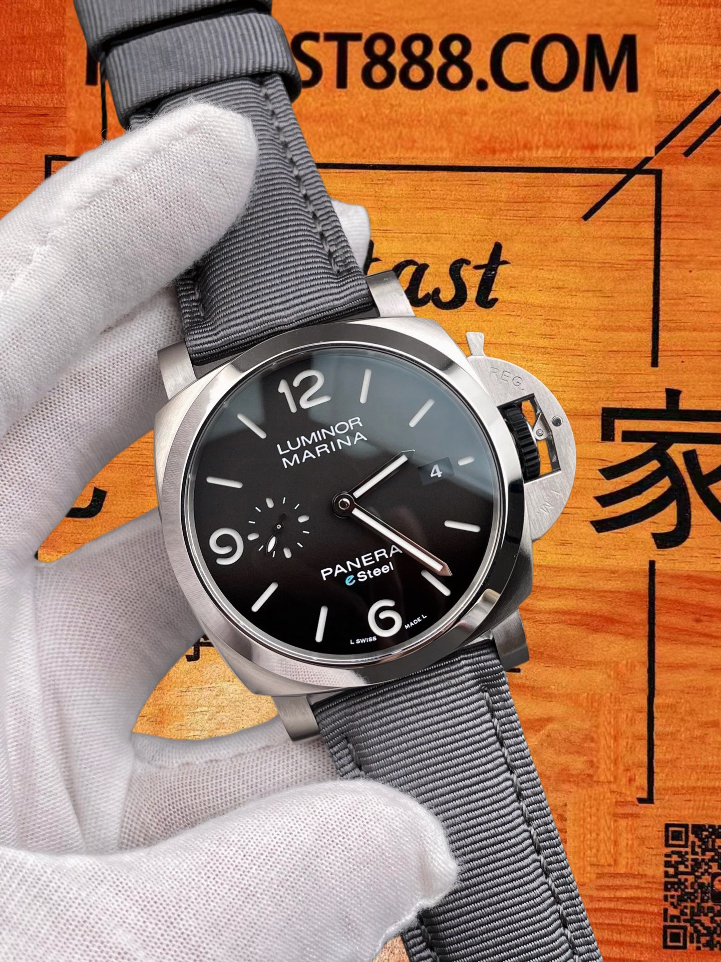 高仿沛納海-Luminor-PAM1358-灰盤-44mm 實拍 2