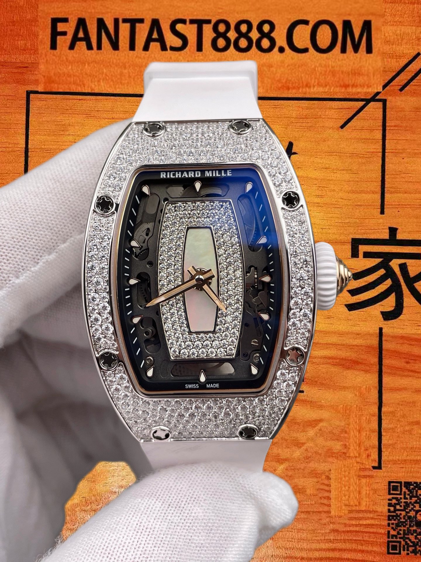 高仿理查德米勒-RM07-01-雪花鑽貝母盤-45mm-CRMA2機 實拍 3