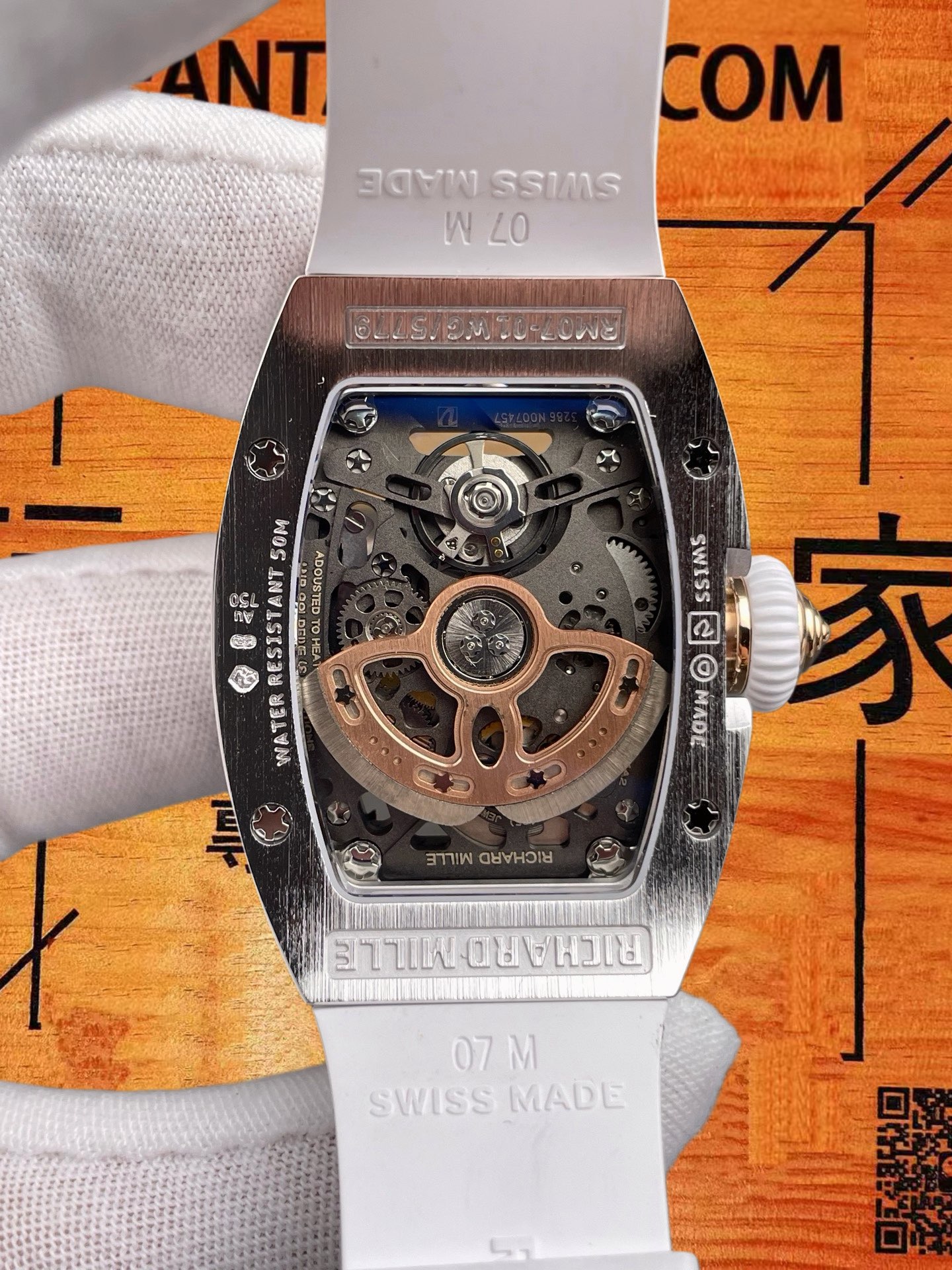 高仿理查德米勒-RM07-01-雪花鑽貝母盤-45mm-CRMA2機 實拍 5