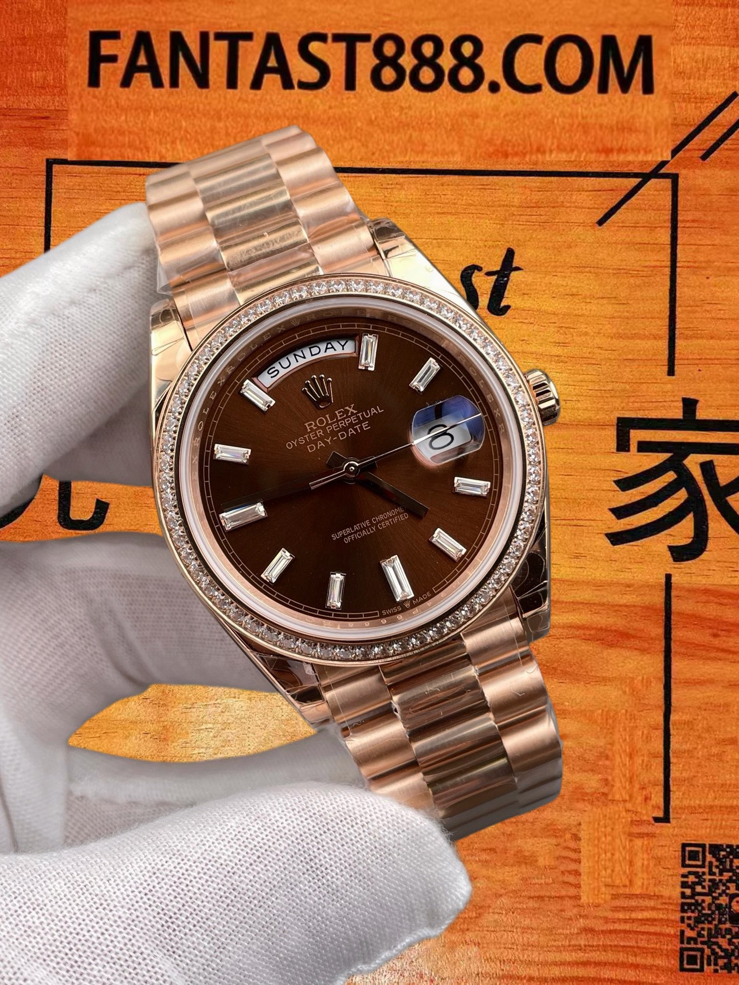 高仿勞力士-星期日志DD-咖啡冰糖-鑽圈-40mm-3255機 實拍 2