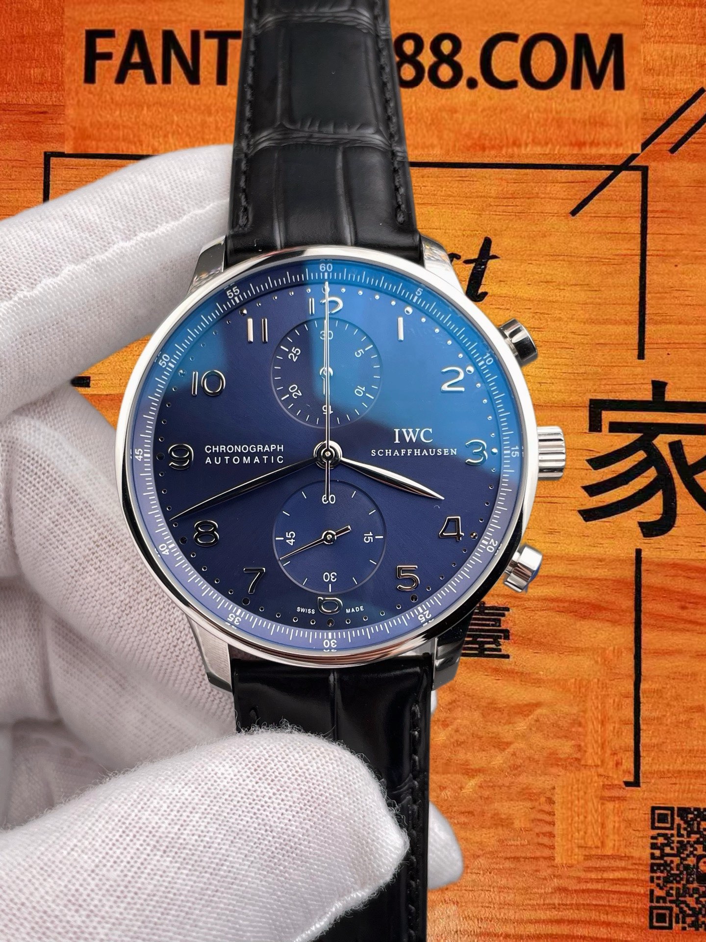 高仿IWC萬國-葡萄牙計時-藍盤密底-41mm-ZF廠 實拍 3