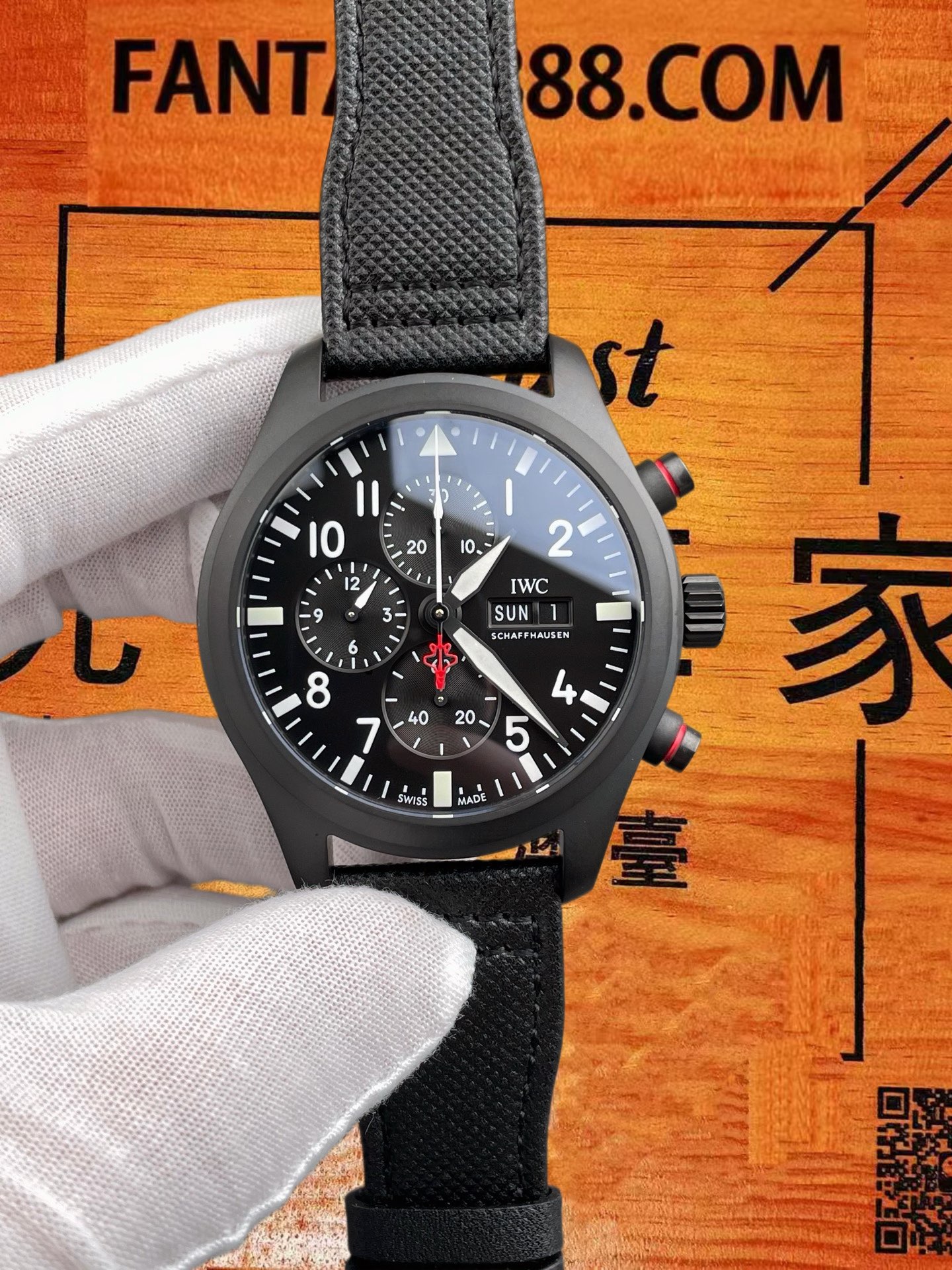 高仿IWC萬國-飛行員計時TopGun-黑陶瓷-44.5mm-V3版 實拍 1