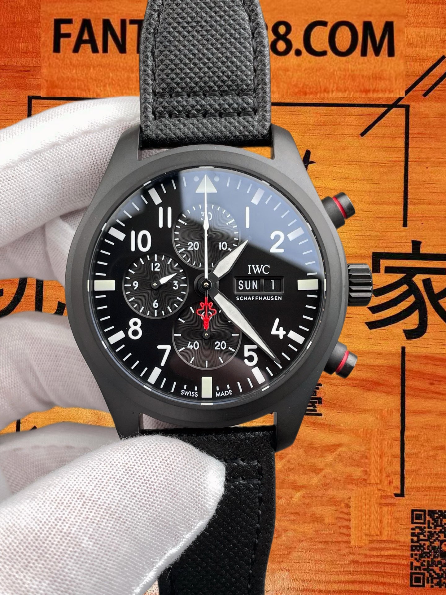 高仿IWC萬國-飛行員計時TopGun-黑陶瓷-44.5mm-V3版 實拍 3