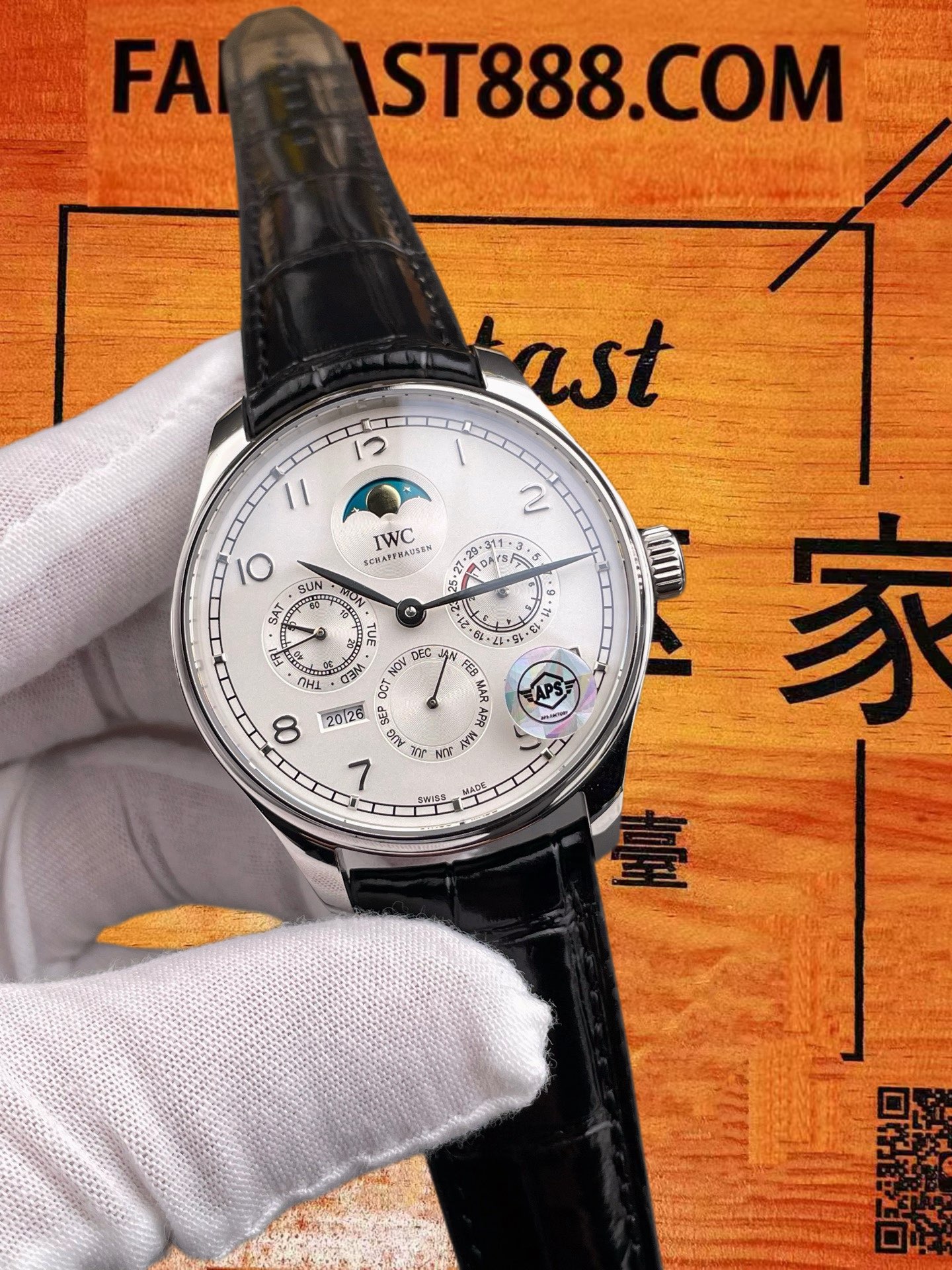 高仿IWC萬國-葡萄牙萬年曆-白盤鋼殼-42mm-APS廠 實拍 2