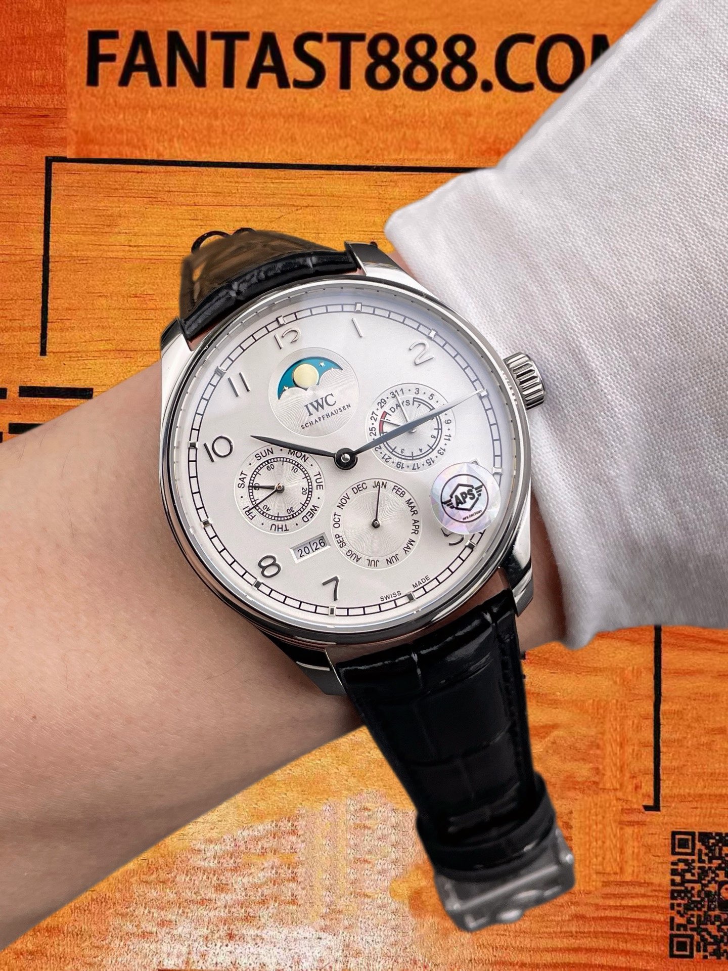 高仿IWC萬國-葡萄牙萬年曆-白盤鋼殼-42mm-APS廠 實拍 9