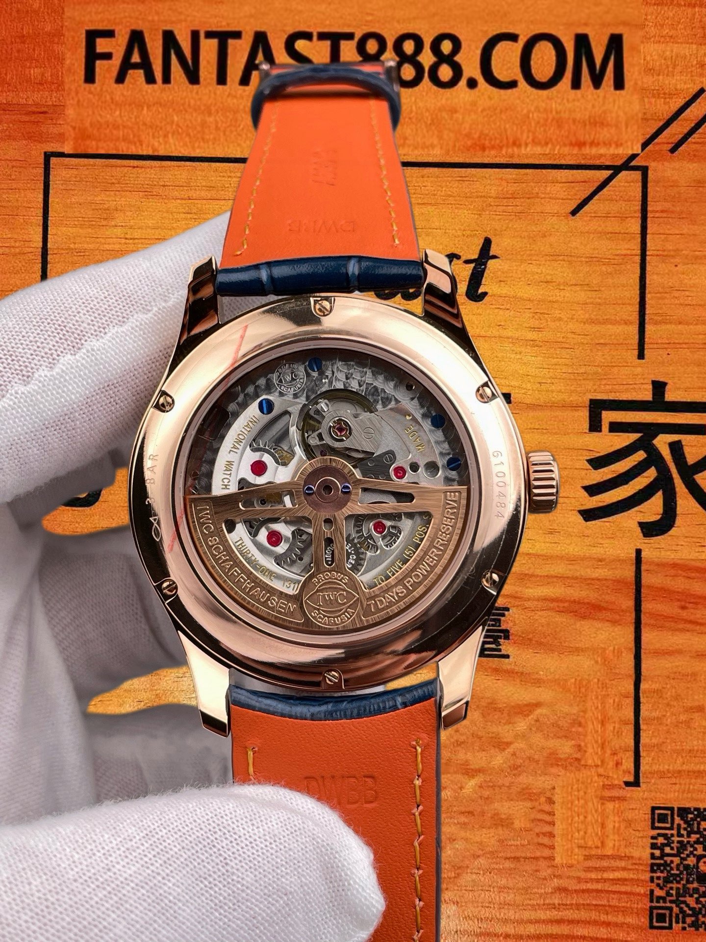 高仿IWC萬國-葡萄牙萬年曆-藍盤玫瑰金-42mm-APS廠 實拍 5