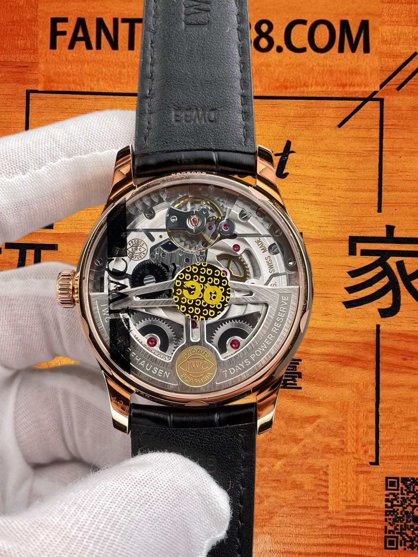 高仿IWC萬國-葡萄牙七日鏈-黑金玫瑰金-42mm-ZF廠 實拍 3