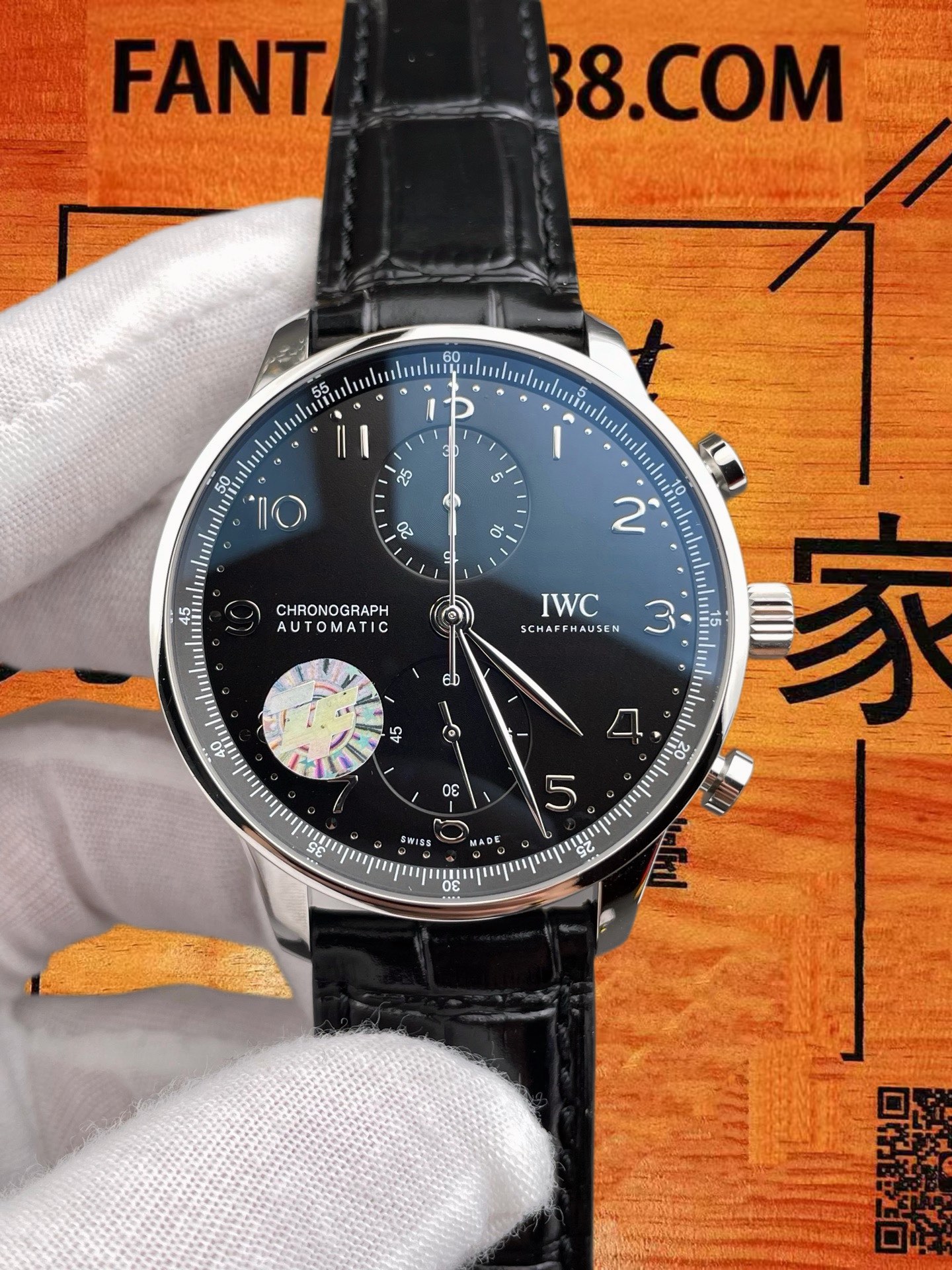 高仿IWC萬國-葡萄牙計時-黑盤透底-41mm-AZ廠 實拍 3
