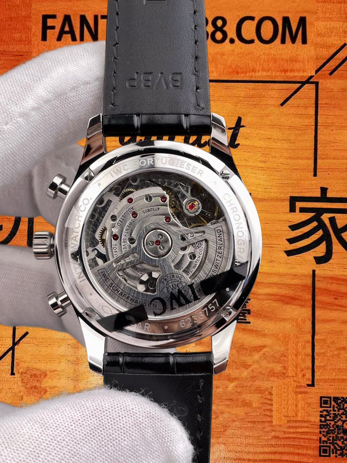 高仿IWC萬國-葡萄牙計時-黑盤透底-41mm-AZ廠 實拍 5