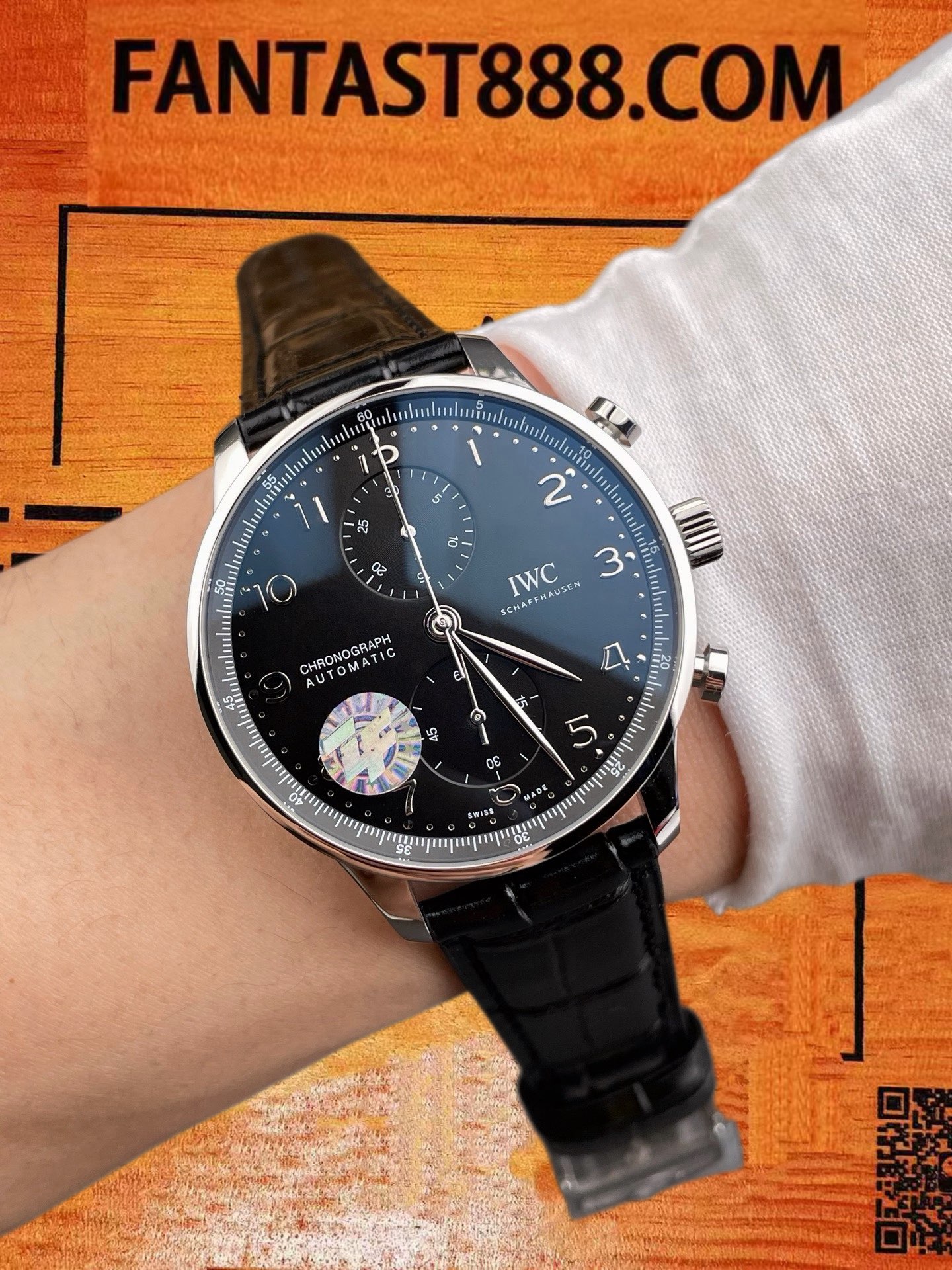 高仿IWC萬國-葡萄牙計時-黑盤透底-41mm-AZ廠 實拍 9
