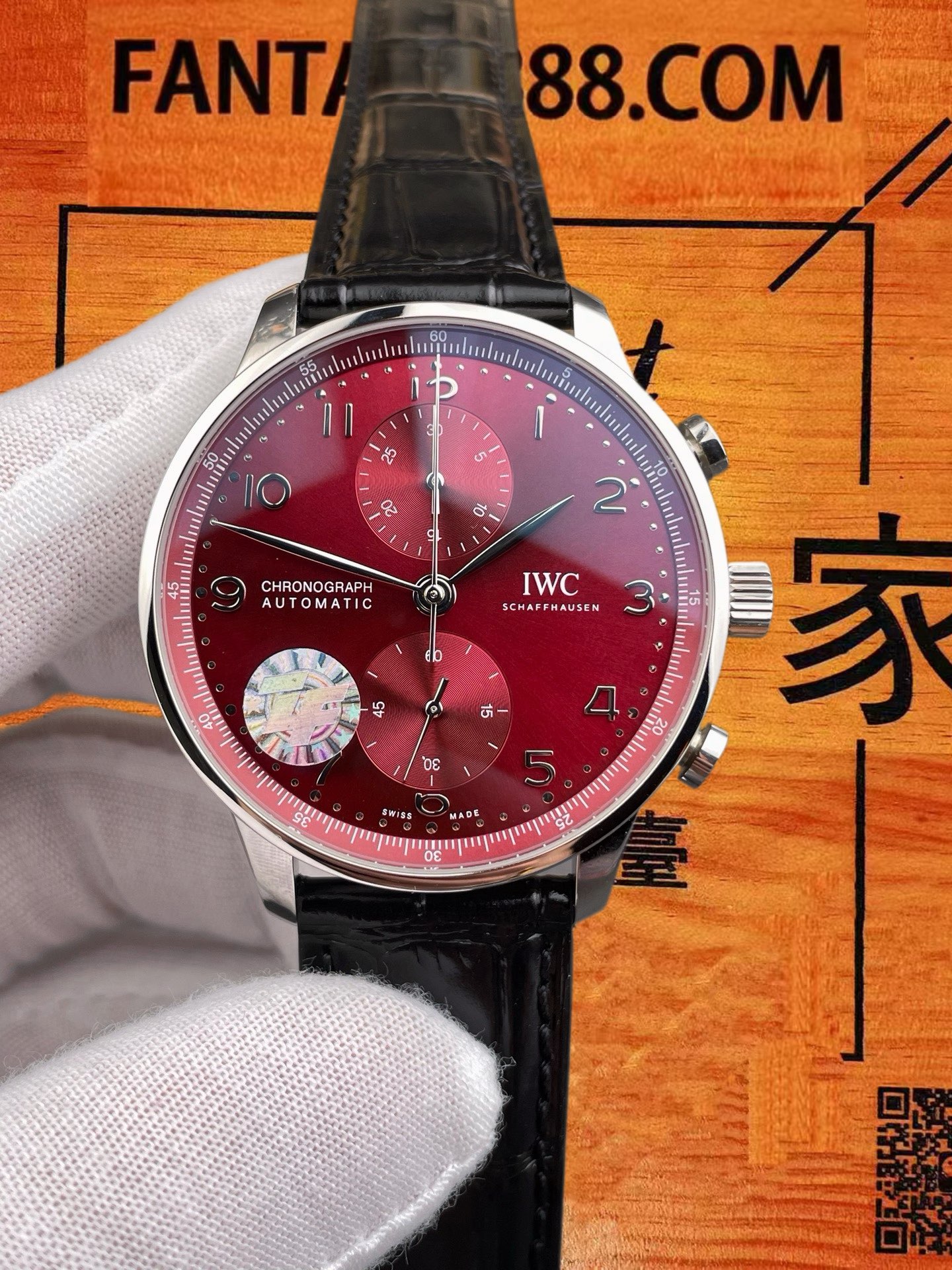 高仿IWC萬國-葡萄牙計時-紅盤透底-41mm-AZ廠 實拍 3