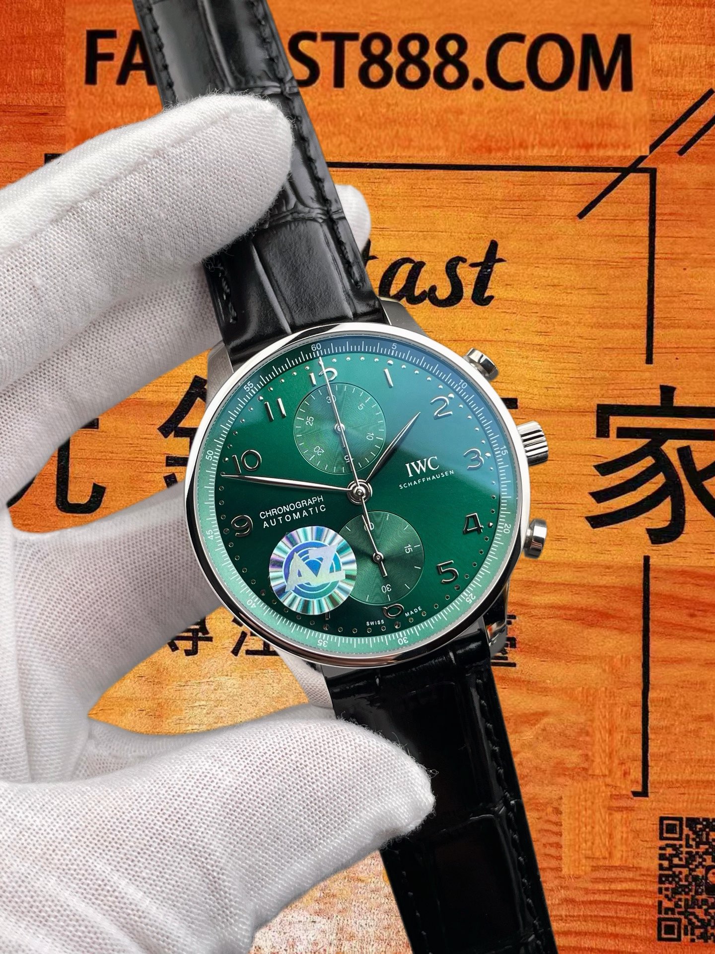高仿IWC萬國-葡萄牙計時-綠盤透底-41mm-AZ廠 實拍 2