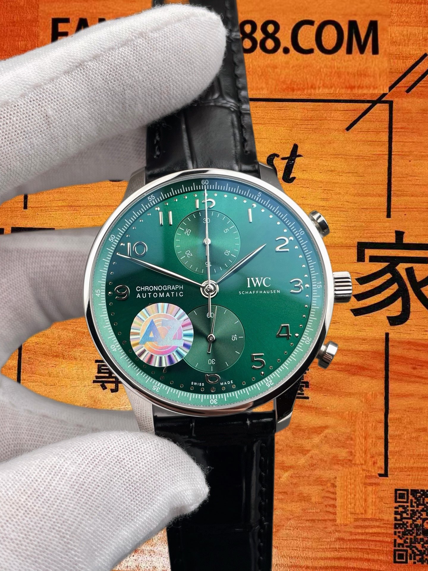 高仿IWC萬國-葡萄牙計時-綠盤透底-41mm-AZ廠 實拍 3