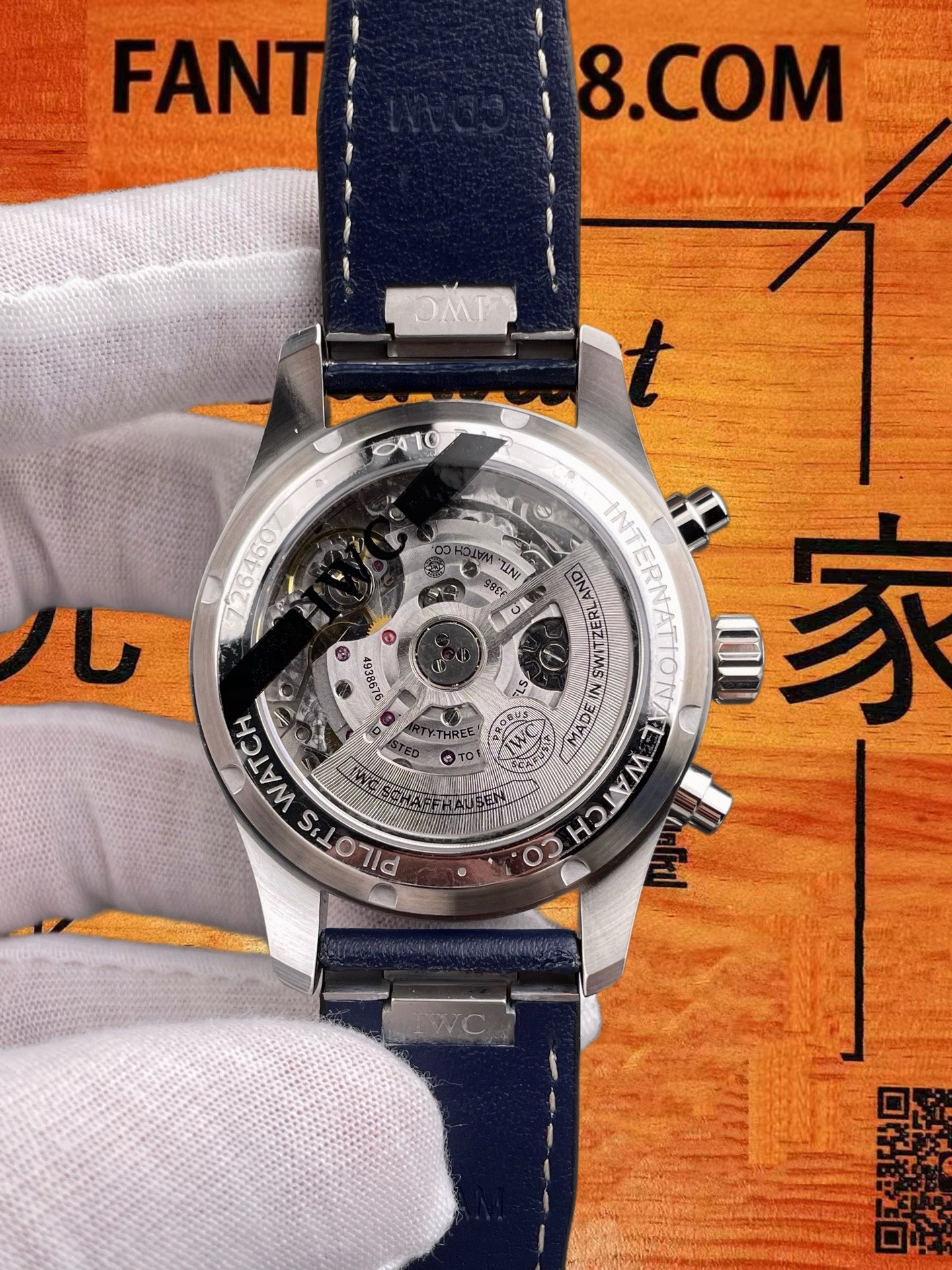 高仿IWC萬國-飛行員飛計-藍盤透底-41mm-一體機69385-APS廠 實拍 5