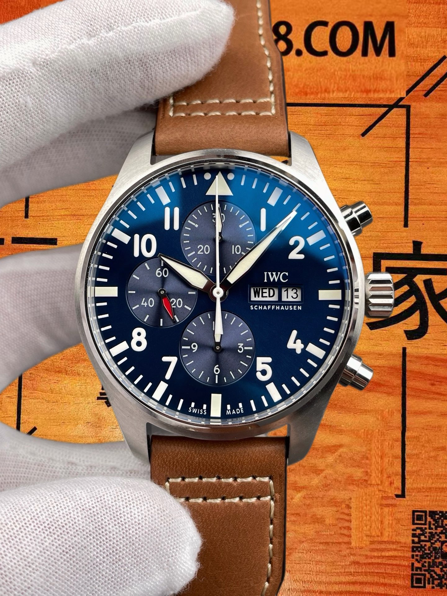 高仿IWC萬國-飛行員小王子計時-藍盤-41mm-AZ廠-7750機 實拍 3