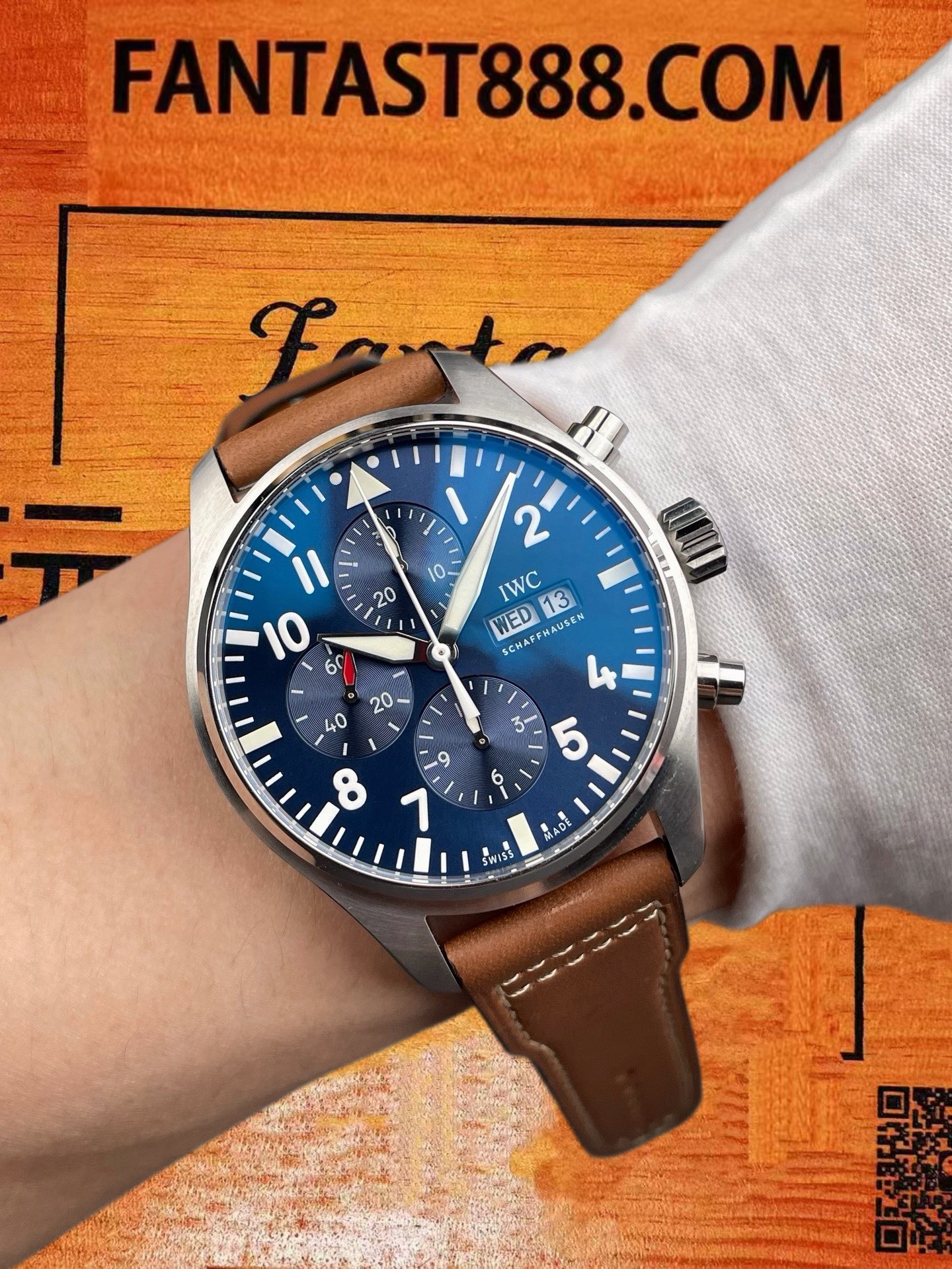 高仿IWC萬國-飛行員小王子計時-藍盤-41mm-AZ廠-7750機 實拍 9