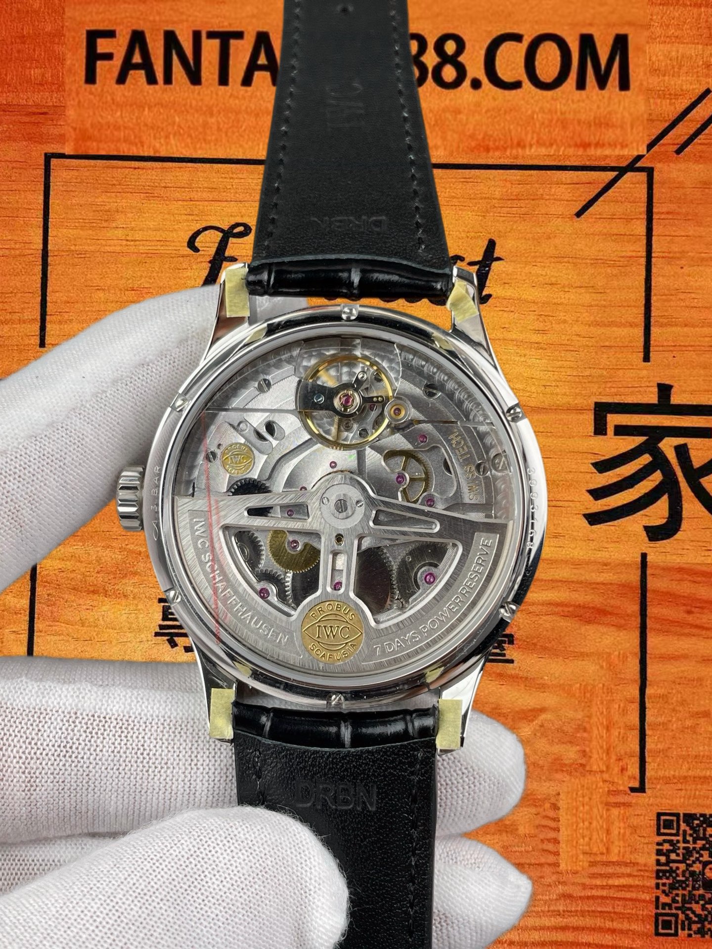 高仿IWC萬國-葡萄牙年曆-黑盤鋼殼-44mm-V7廠-IW503501 實拍 5