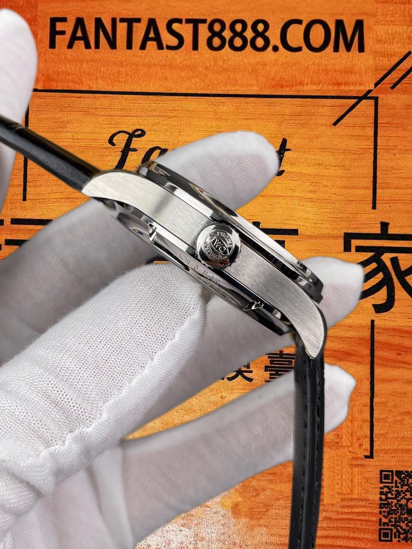 高仿IWC萬國-葡萄牙年曆-黑盤鋼殼-44mm-V7廠-IW503501 實拍 6