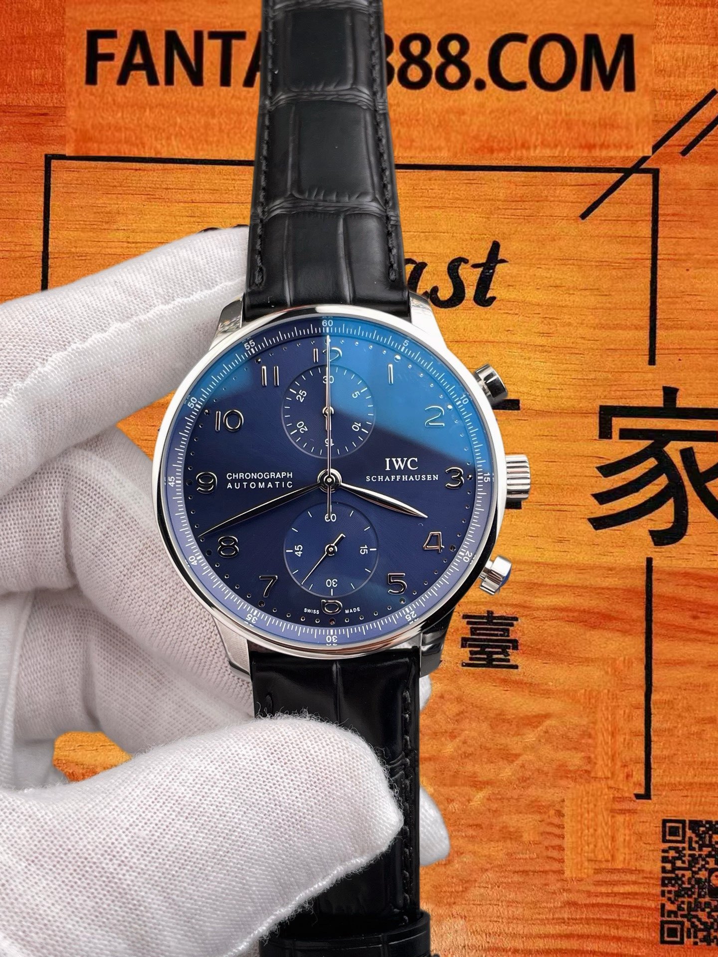 高仿IWC萬國-葡萄牙計時-藍盤密底-41mm-ZF廠