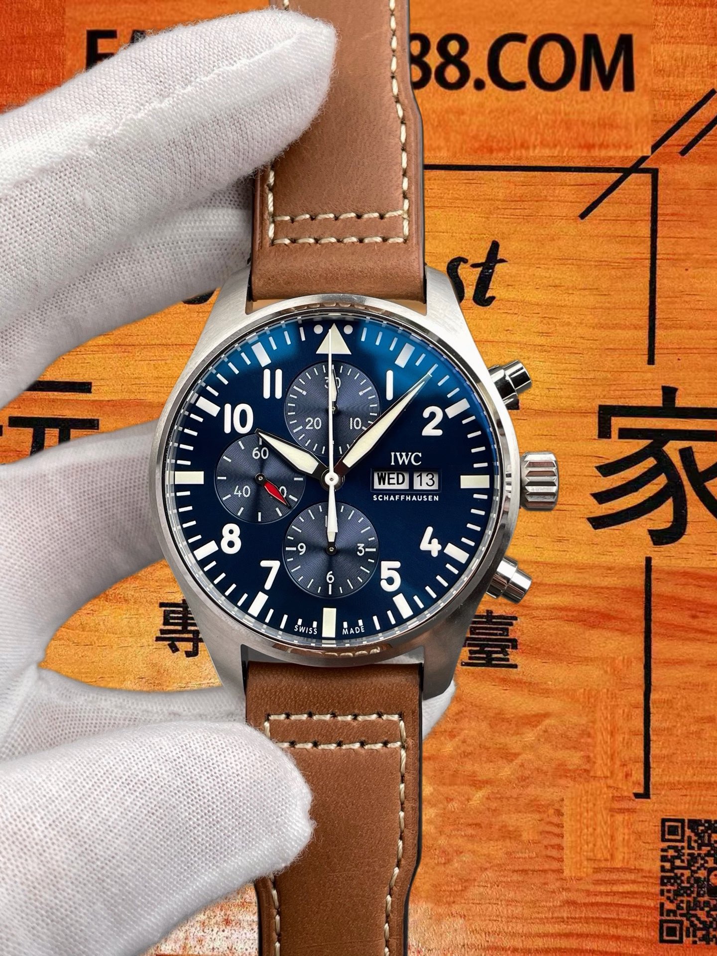 高仿IWC萬國-飛行員小王子計時-藍盤-41mm-AZ廠-7750機