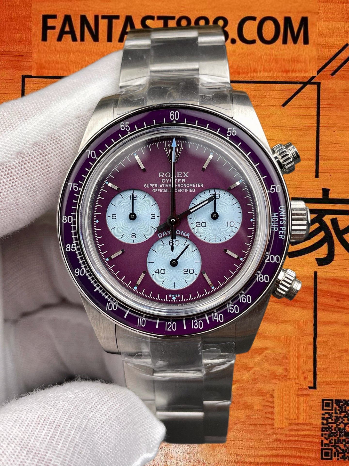 高仿ADG定製勞力士-迪通拿-紫砂盤背透-40mm-4130機芯-鋼殼 實拍 3