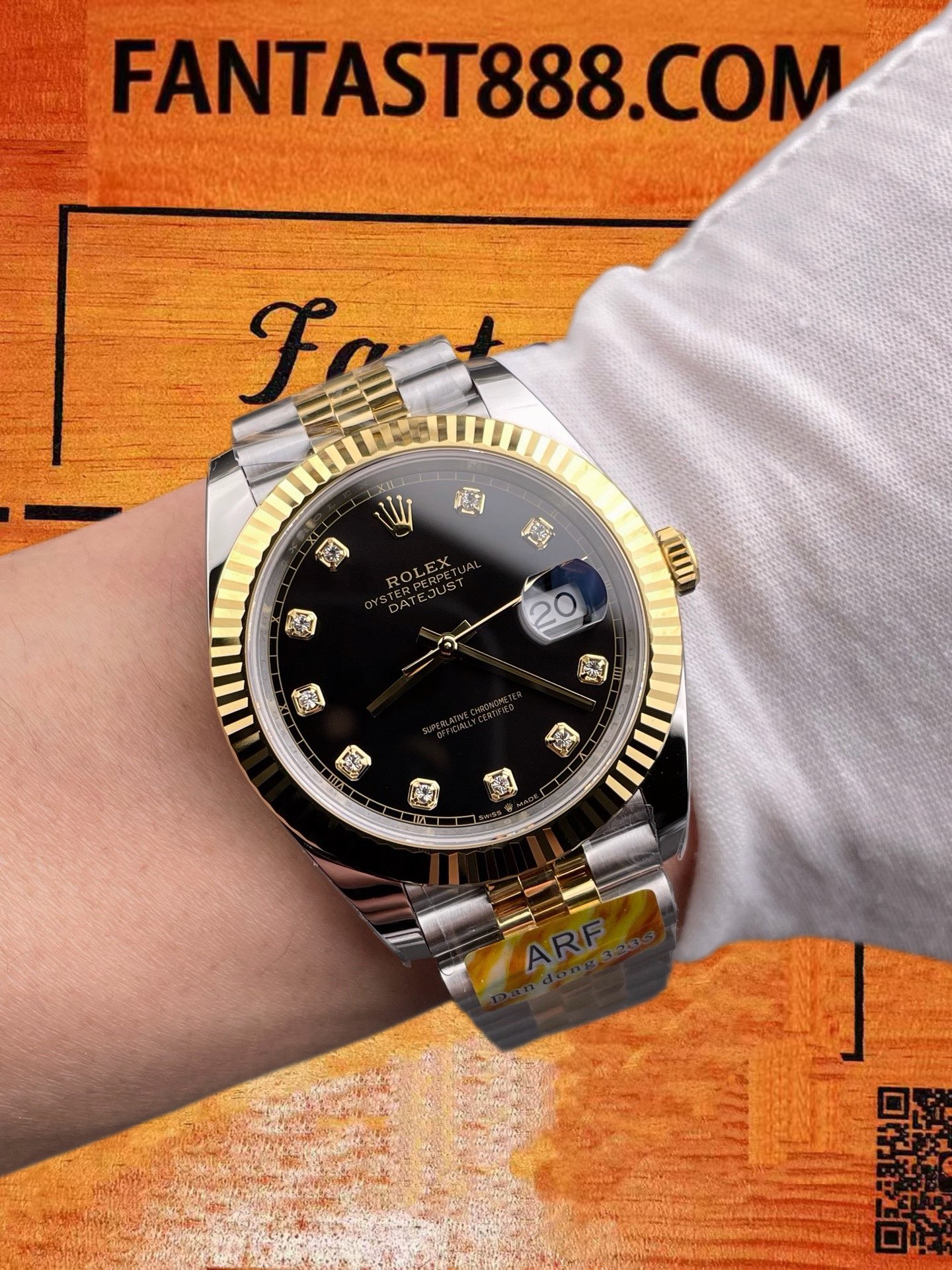 高仿ARF廠勞力士Datejust 41間金黑金鑽刻日誌/丹東3235機芯/正品公價¥105000 實拍 9