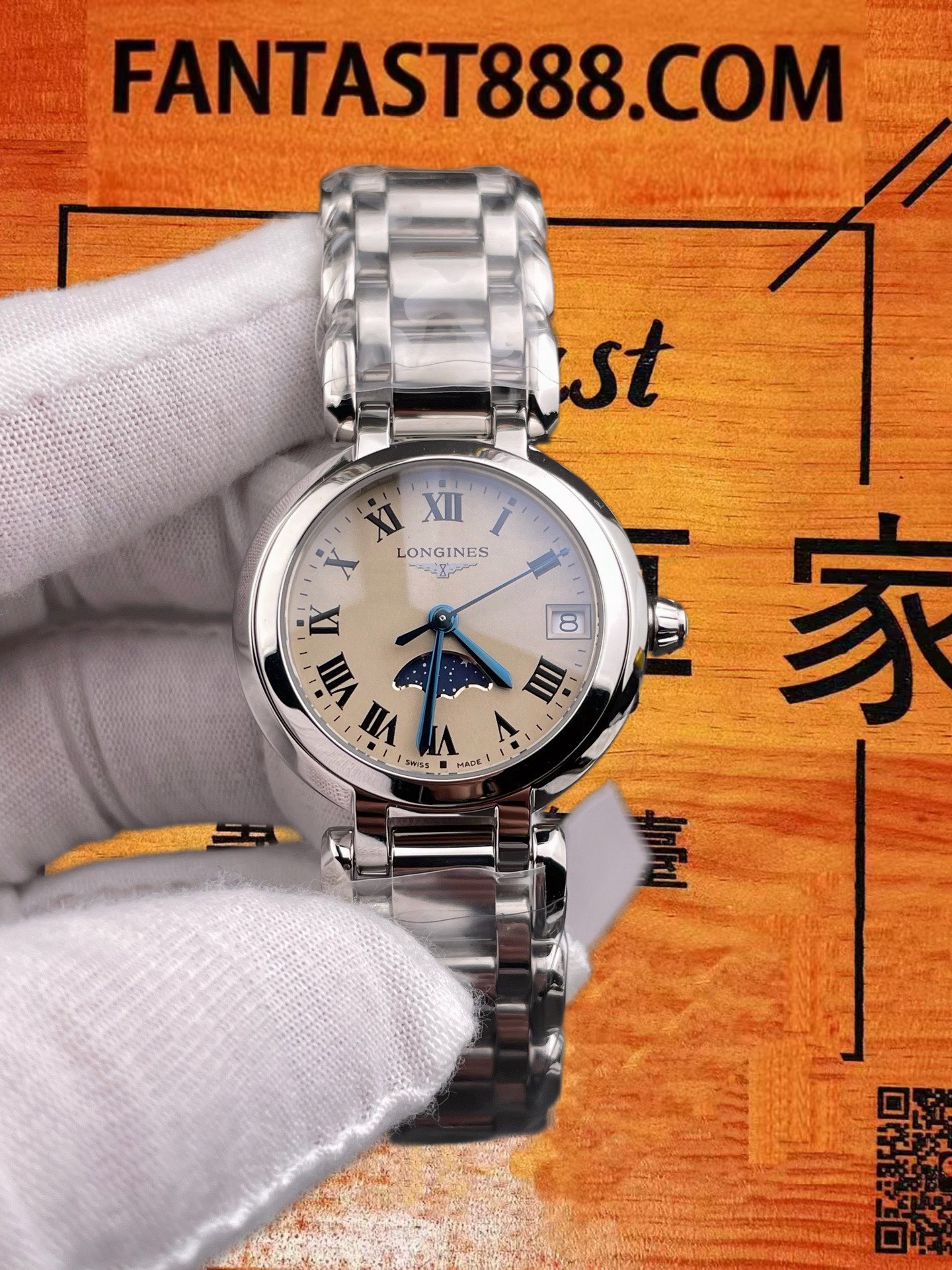 高仿ETC廠浪琴Longines PrimaLuna心月30.5mm精鋼銀盤月相石英女錶/電池機芯無動力限制/正品公價¥8910 實拍 3