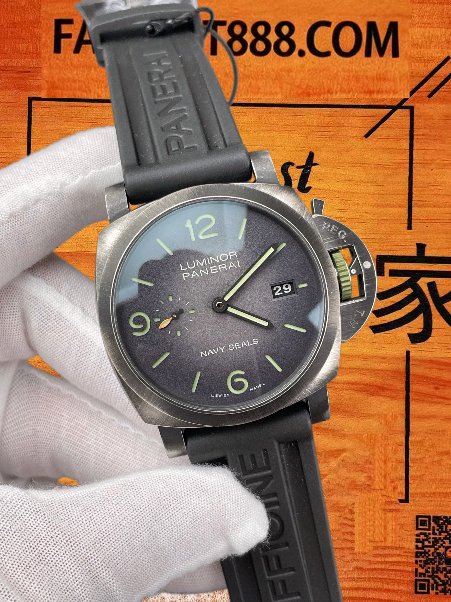 高仿VS廠沛納海Panerai Luminor PAM 01412 NAVY SEALS海豹部隊44mm磨砂鈦金屬殼/VS自研P9010機芯72小時動儲/正品公價¥95000 實拍 2